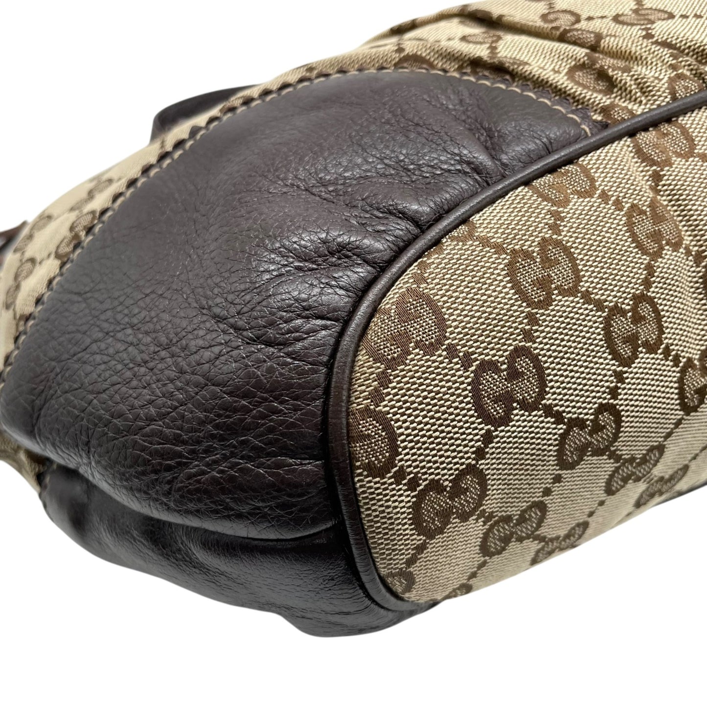 GUCCI グッチ GGキャンバス ハート タッセル トートバッグ ブラウン レザー トリム ショルダー ハンドバッグ 211955 レディース