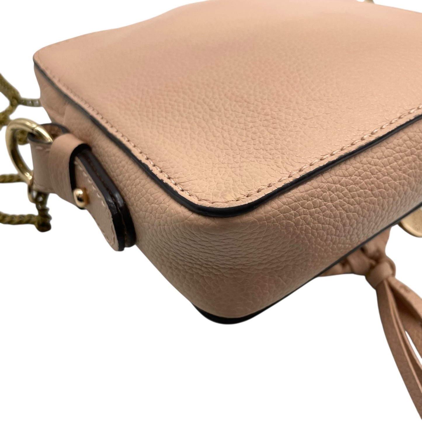 極 美品 シーバイクロエ See By Chloé Hana ハナ ショルダーバッグ ポシェット チェーン スエード レザー 本革 ピンク ゴールド金具 斜め掛け可 クロスボディ ミニバッグ レディース 鞄 カバン エレガント k11