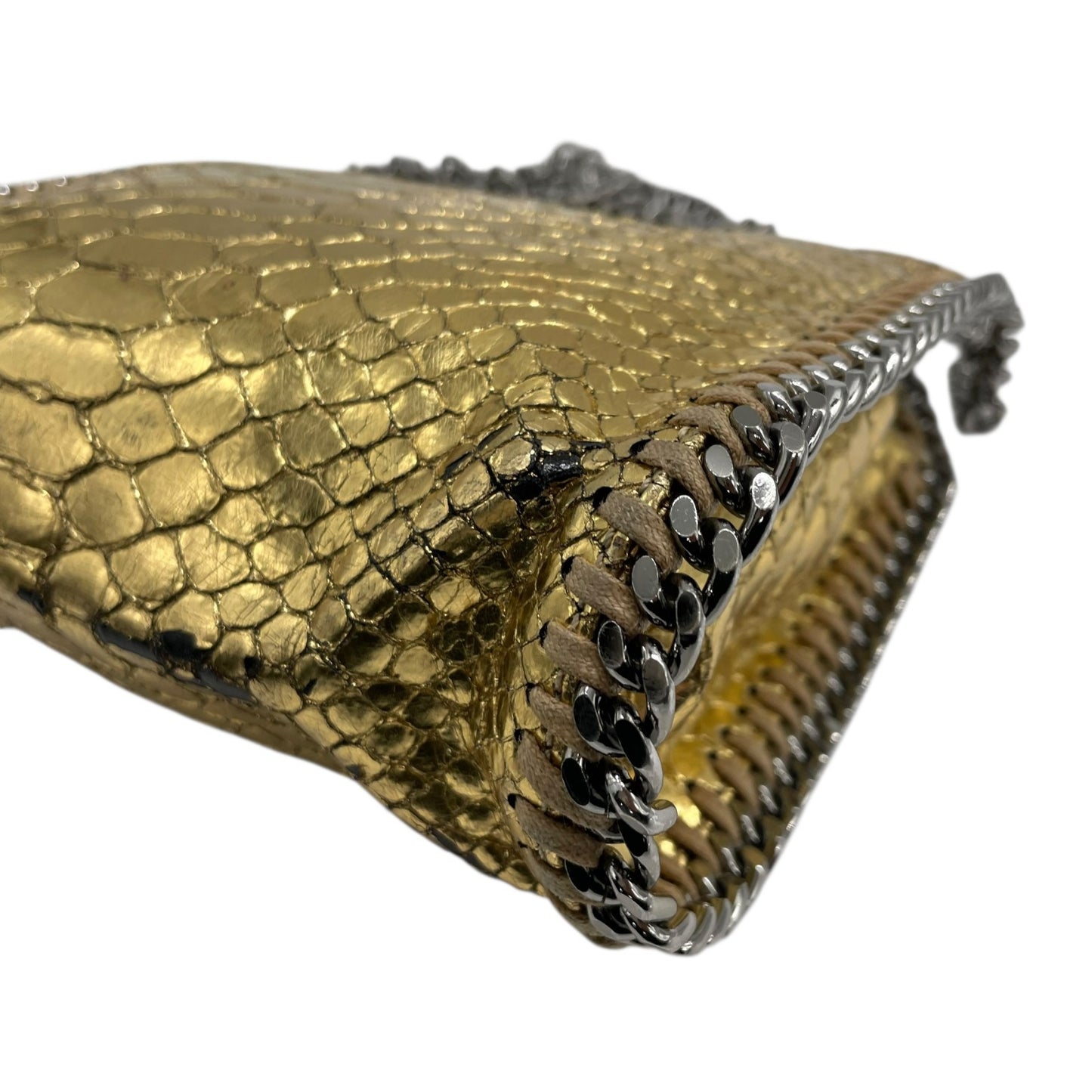 ステラ マッカートニー ファラベラ ミニ トート ゴールド 型押し チェーン 2WAY ヴィーガンレザー C7