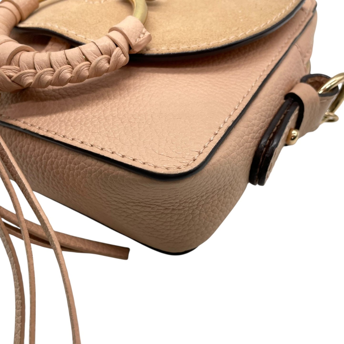 極 美品 シーバイクロエ See By Chloé Hana ハナ ショルダーバッグ ポシェット チェーン スエード レザー 本革 ピンク ゴールド金具 斜め掛け可 クロスボディ ミニバッグ レディース 鞄 カバン エレガント k11