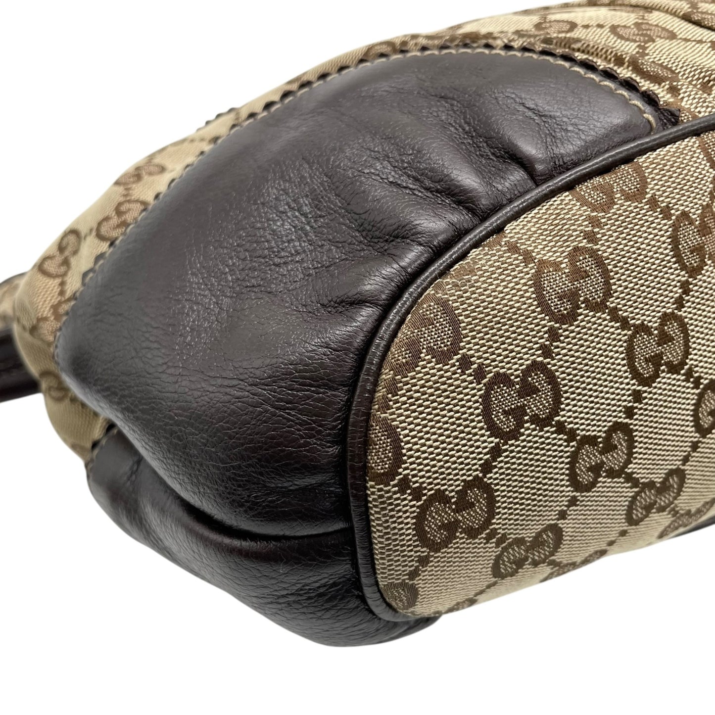 GUCCI グッチ GGキャンバス ハート タッセル トートバッグ ブラウン レザー トリム ショルダー ハンドバッグ 211955 レディース