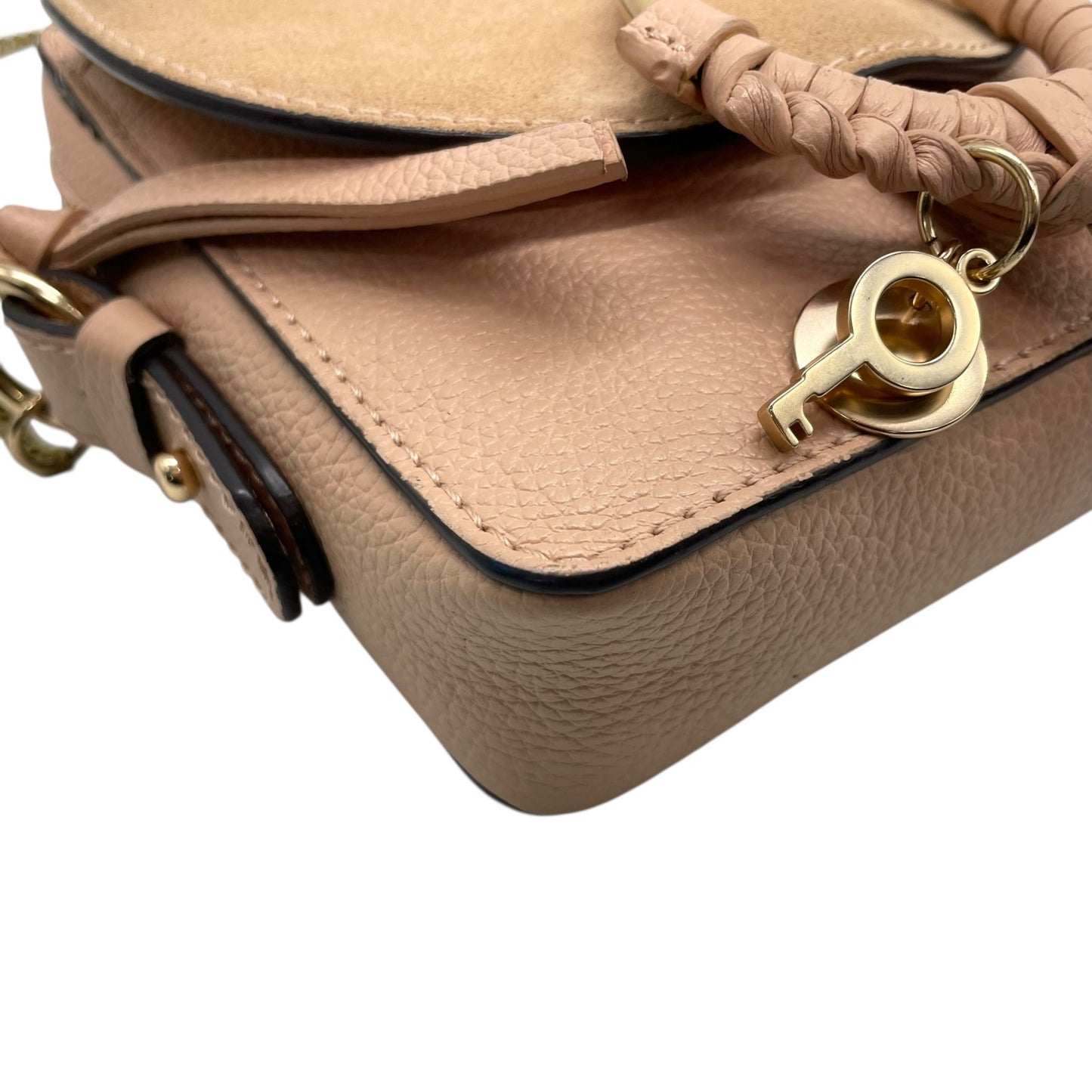 極 美品 シーバイクロエ See By Chloé Hana ハナ ショルダーバッグ ポシェット チェーン スエード レザー 本革 ピンク ゴールド金具 斜め掛け可 クロスボディ ミニバッグ レディース 鞄 カバン エレガント k11