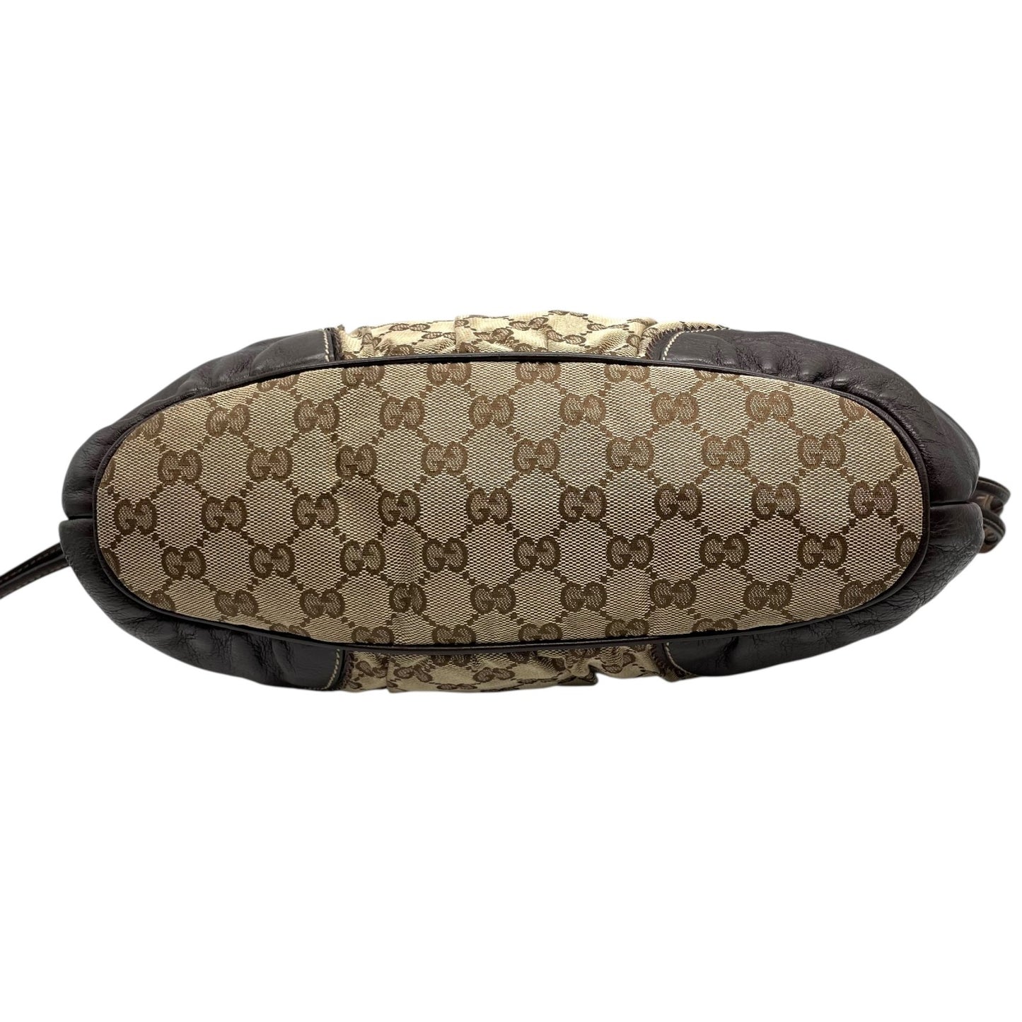 GUCCI グッチ GGキャンバス ハート タッセル トートバッグ ブラウン レザー トリム ショルダー ハンドバッグ 211955 レディース