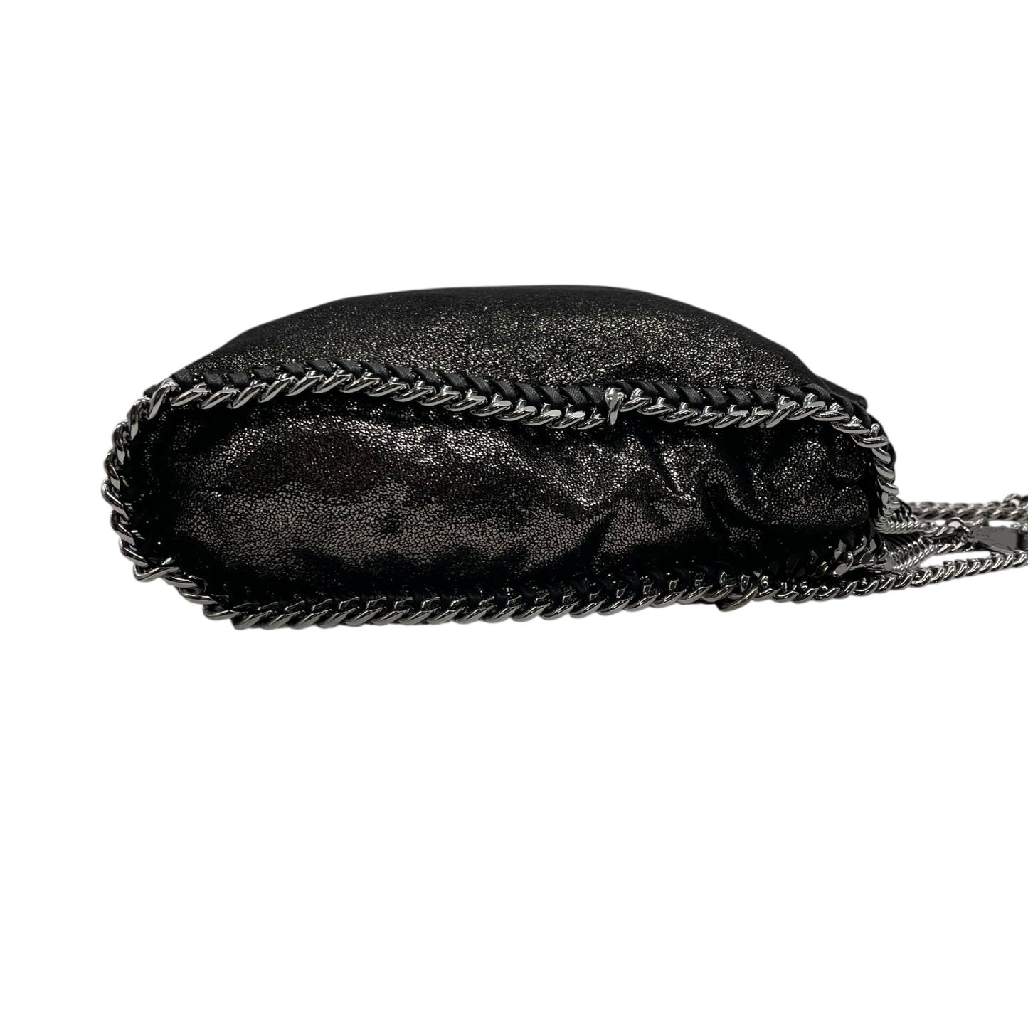 極 美品 希少色 Stella McCartney ステラマッカートニー ファラベラ トートバッグ メタリック 黒 ブラック チェーンショルダー アイコニック レディース C1