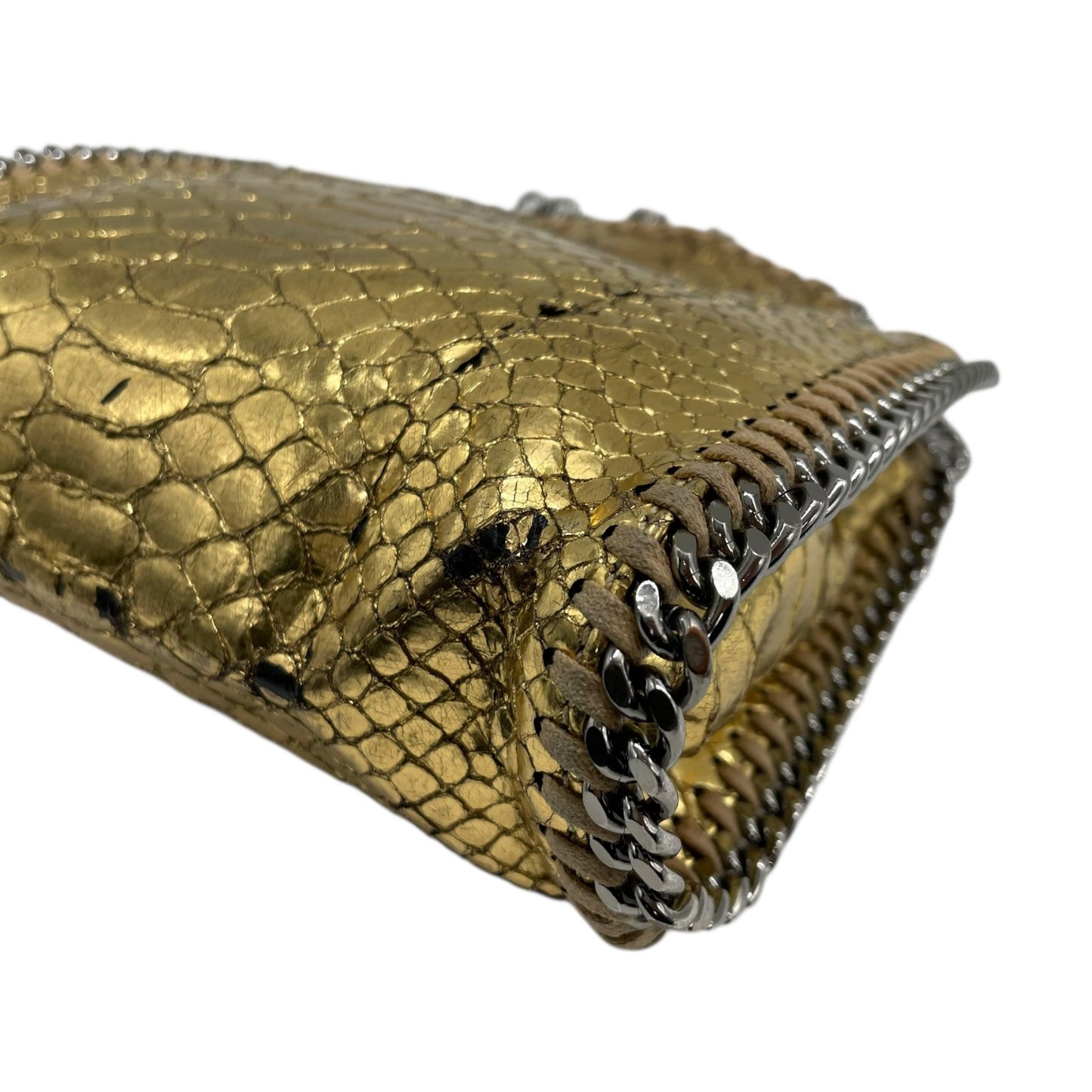 ステラ マッカートニー ファラベラ ミニ トート ゴールド 型押し チェーン 2WAY ヴィーガンレザー C7