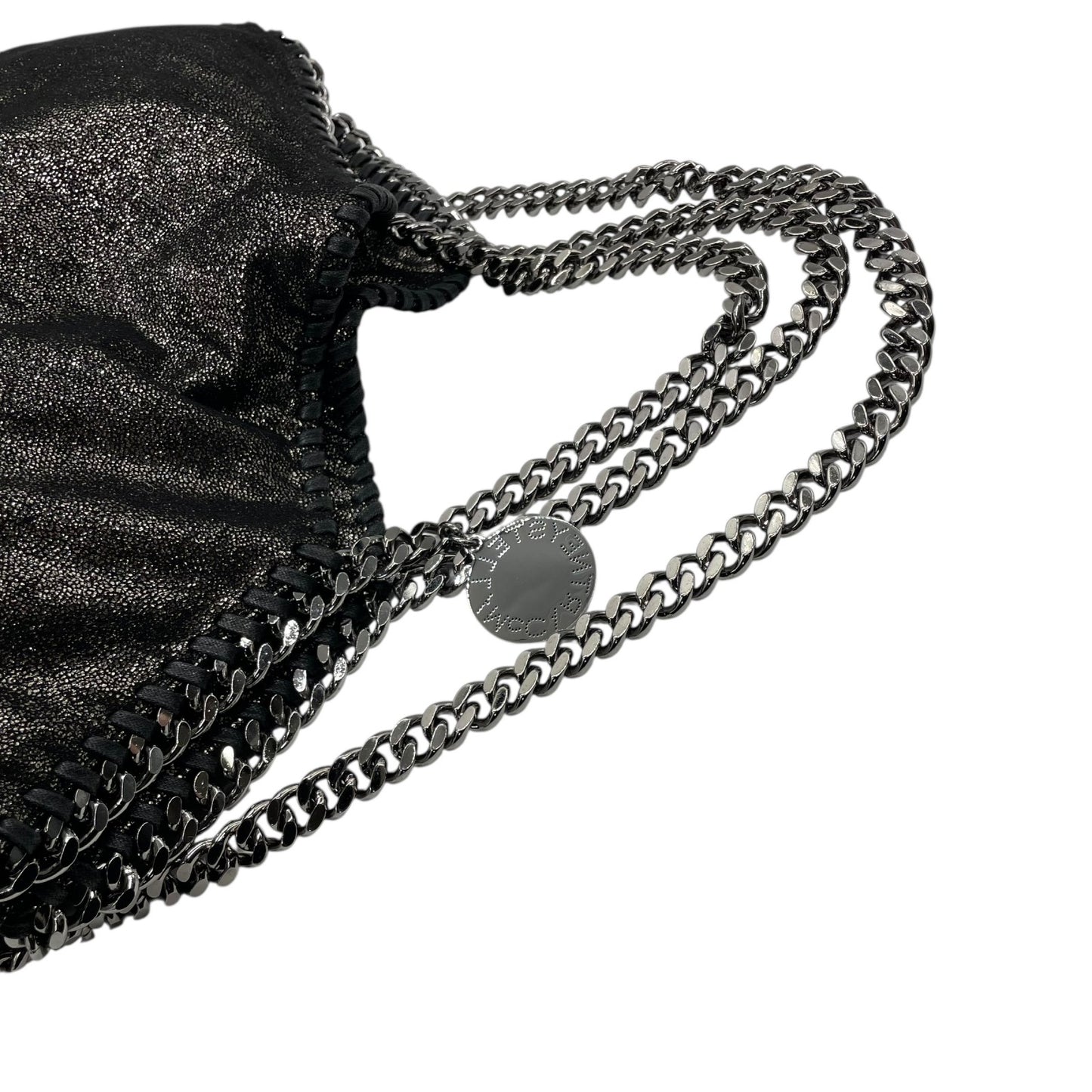 極 美品 希少色 Stella McCartney ステラマッカートニー ファラベラ トートバッグ メタリック 黒 ブラック チェーンショルダー アイコニック レディース C1