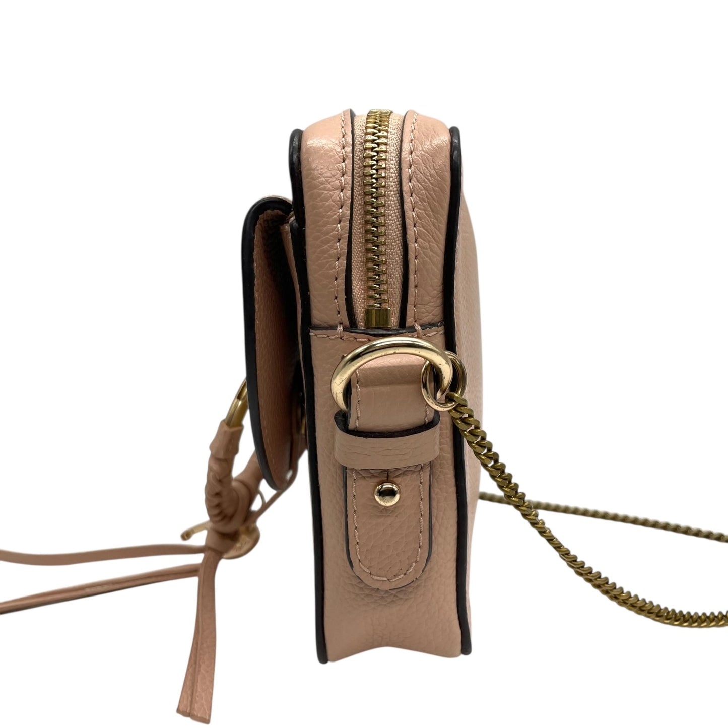 極 美品 シーバイクロエ See By Chloé Hana ハナ ショルダーバッグ ポシェット チェーン スエード レザー 本革 ピンク ゴールド金具 斜め掛け可 クロスボディ ミニバッグ レディース 鞄 カバン エレガント k11