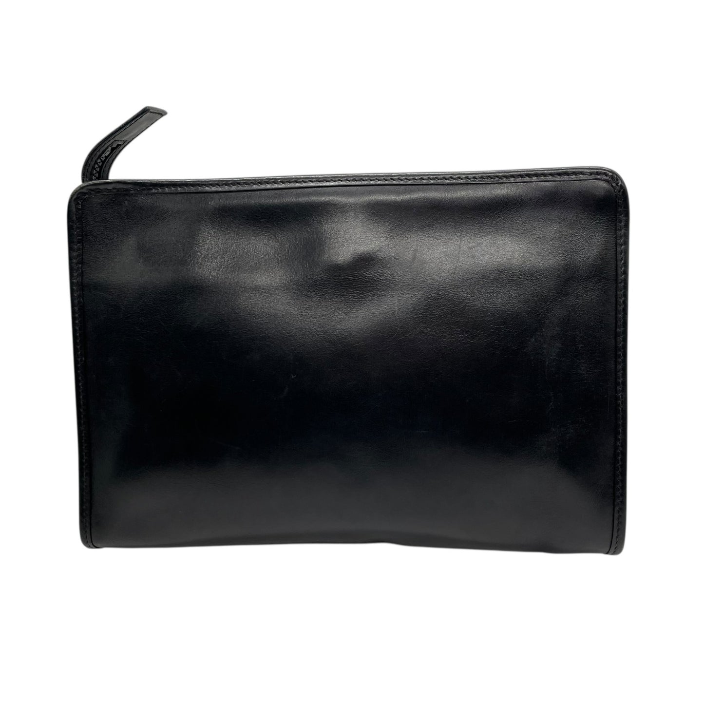 CELINE ヴィンテージ レザークラッチバッグ シルバーサークル金具 ブラック 黒 フラップ クラッチ セリーヌ レディース c6