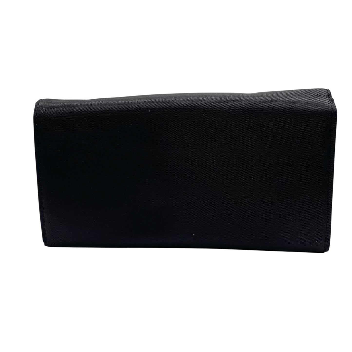 プラダ PRADA ナイロン レザー 長財布 ブラック黒 三角ロゴプレート トライアングル サフィアーノ ラウンドフラップ M3