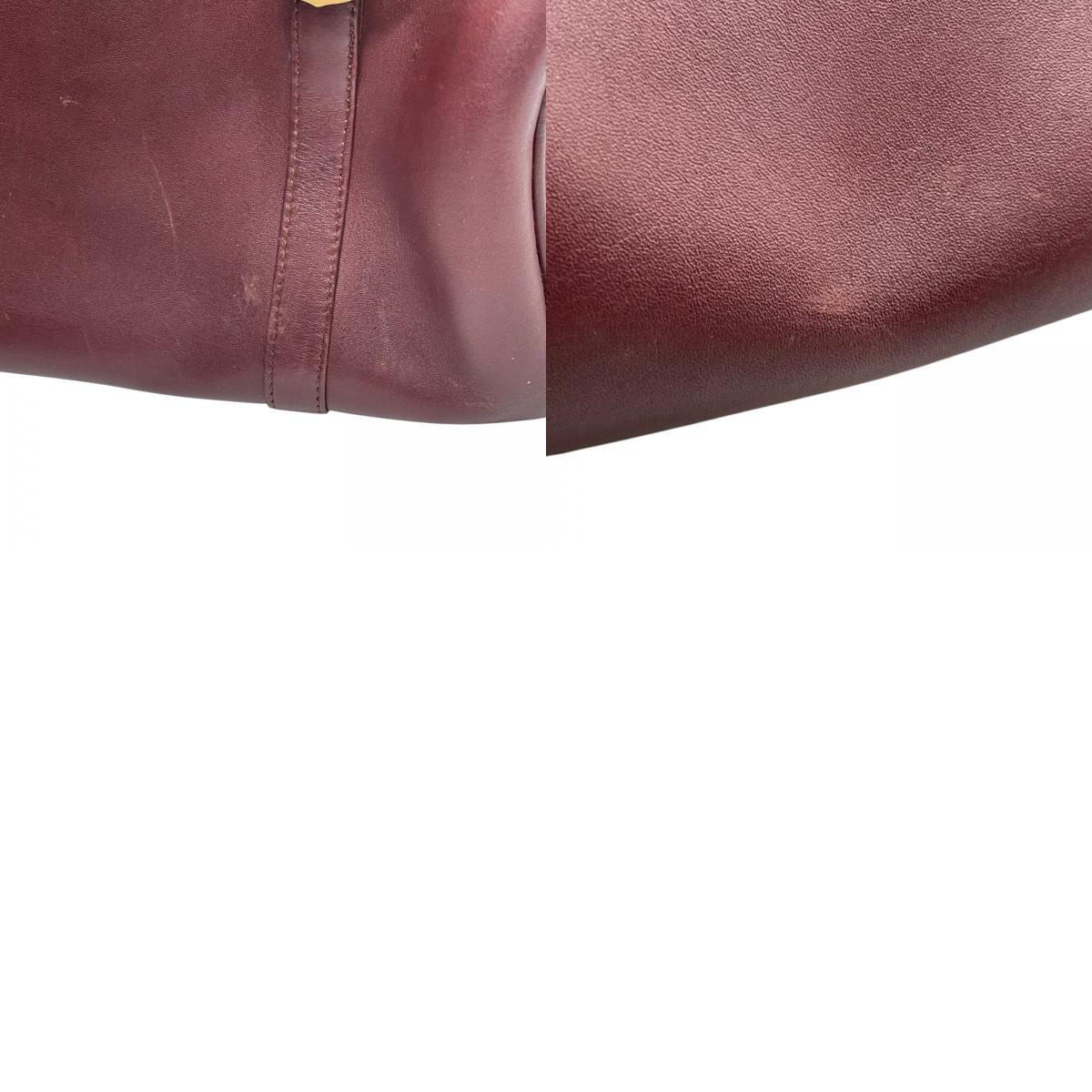 Cartier マスト ドゥ カルティエ ミニボストン ハンドバッグ レザー ボルドー ゴールド金具 ヴィンテージ マストライン U11