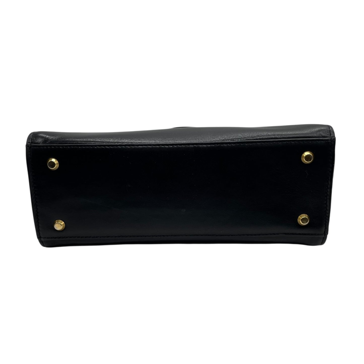 Christian Dior ヴィンテージ トップハンドル フォーマル ハンドバッグ レザー ブラック CDロゴ ゴールド金具 クラシック A