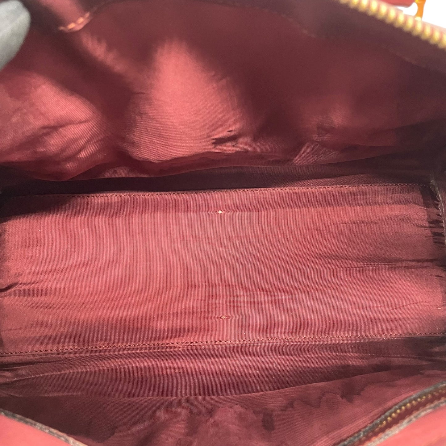 Cartier マスト ドゥ カルティエ ミニボストン ハンドバッグ レザー ボルドー ゴールド金具 ヴィンテージ マストライン U11