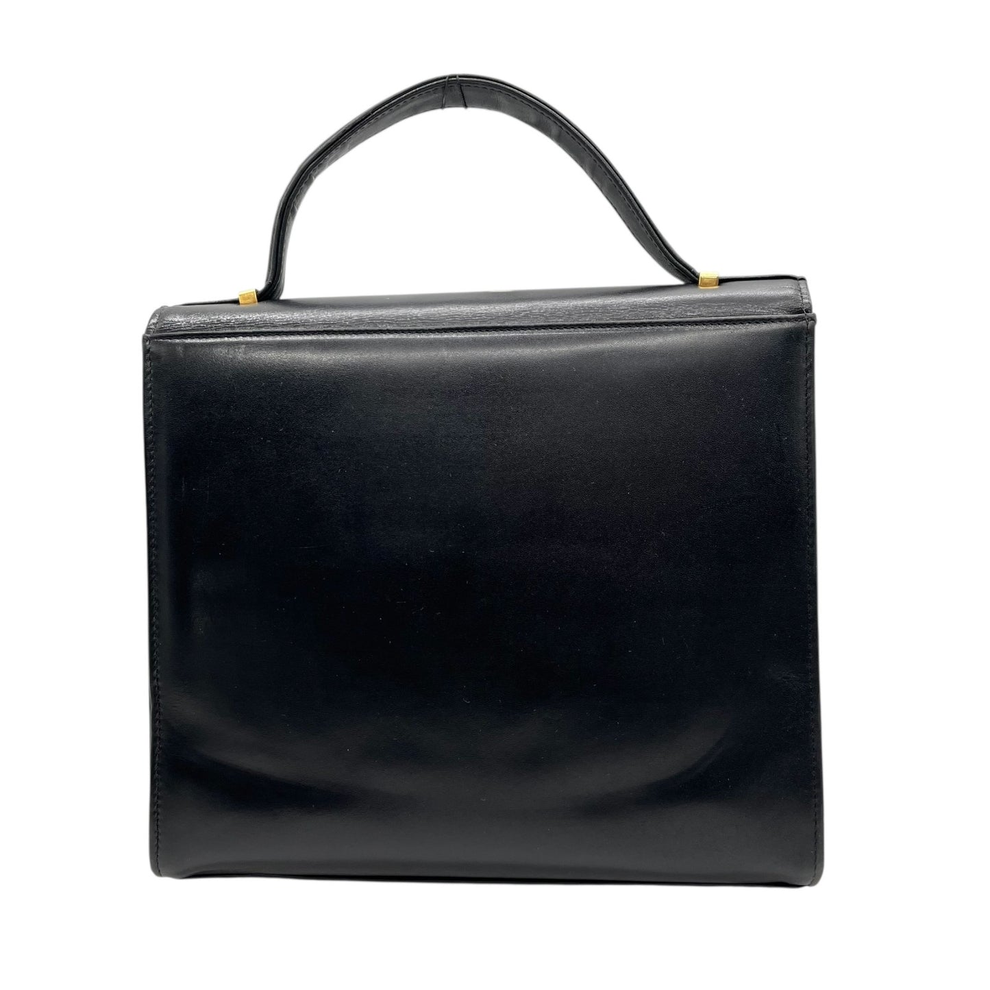 Christian Dior ヴィンテージ トップハンドル フォーマル ハンドバッグ レザー ブラック CDロゴ ゴールド金具 クラシック A