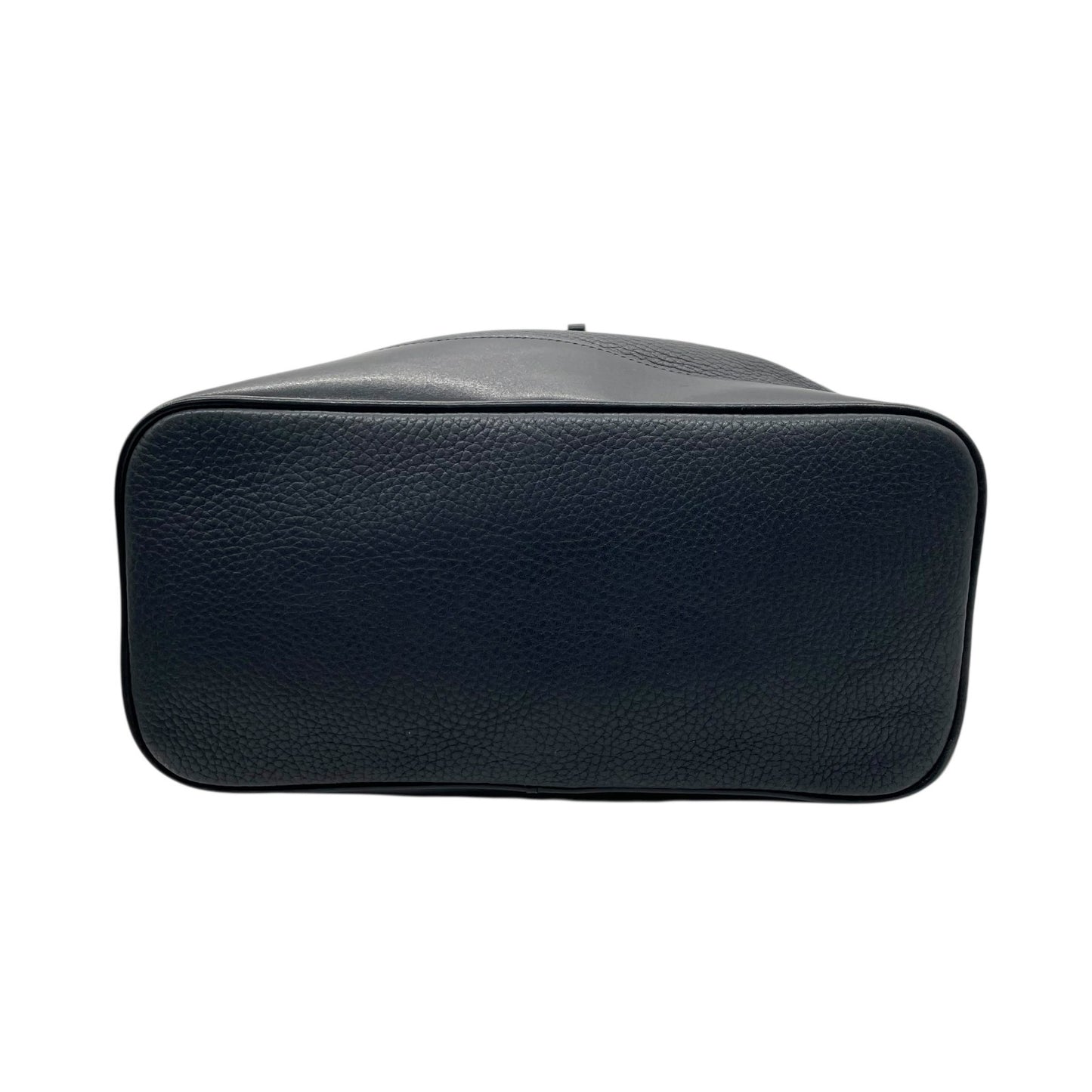 CELINE セリーヌ ドローストリング ショルダーバッグ ヴィンテージ レザー バケットバッグ ネイビー ゴールド金具 ポーチ付き レディース S21