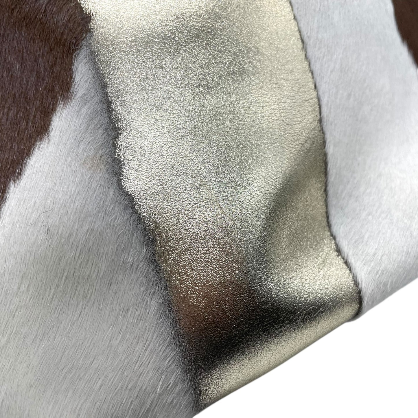 ジャックルコー リスボン ミニボストンバッグ カーフヘア パッチワーク 2000年代 メタリック レザー ハンドバッグ JACQUES LE CORRE Lisbonne