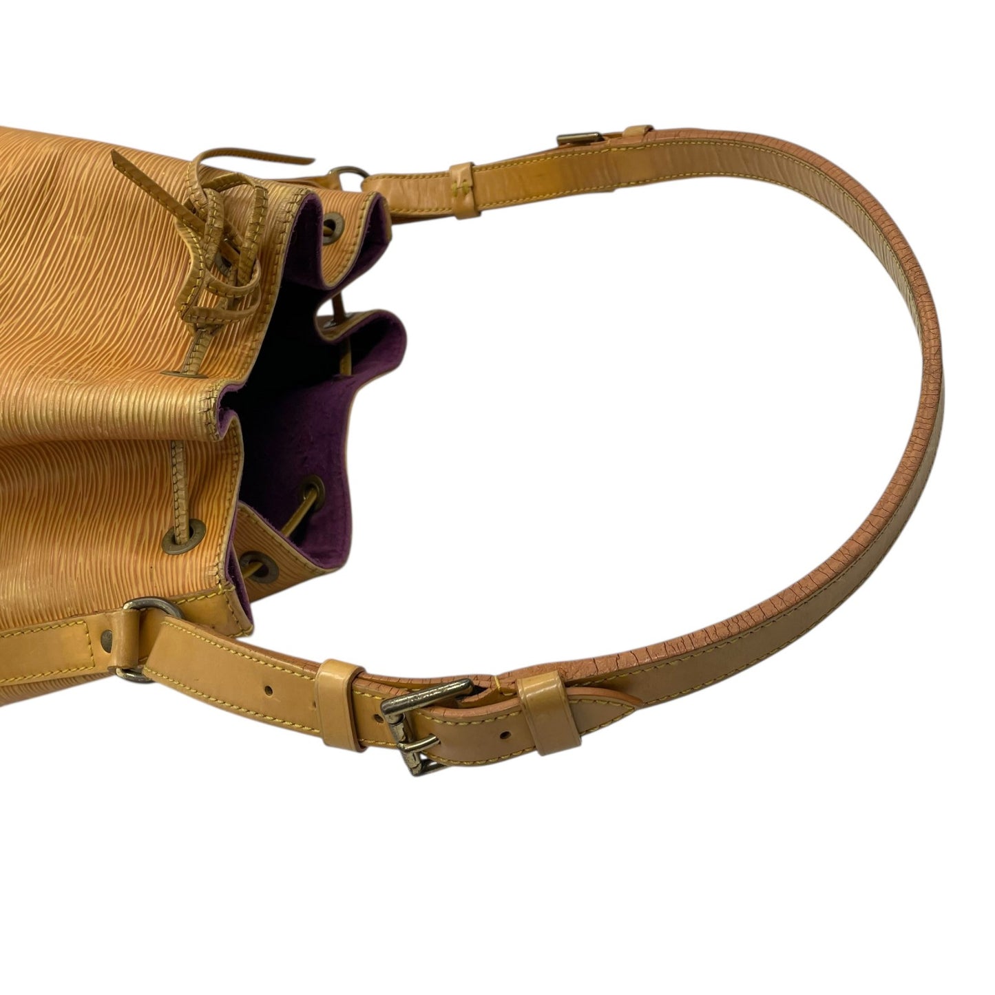 Louis Vuitton ルイヴィトン エピ プチノエ ショルダーバッグ ワンショルダー M44109 レザー イエロー 巾着型 ゴールド金具 バケットバッグ レディース D7
