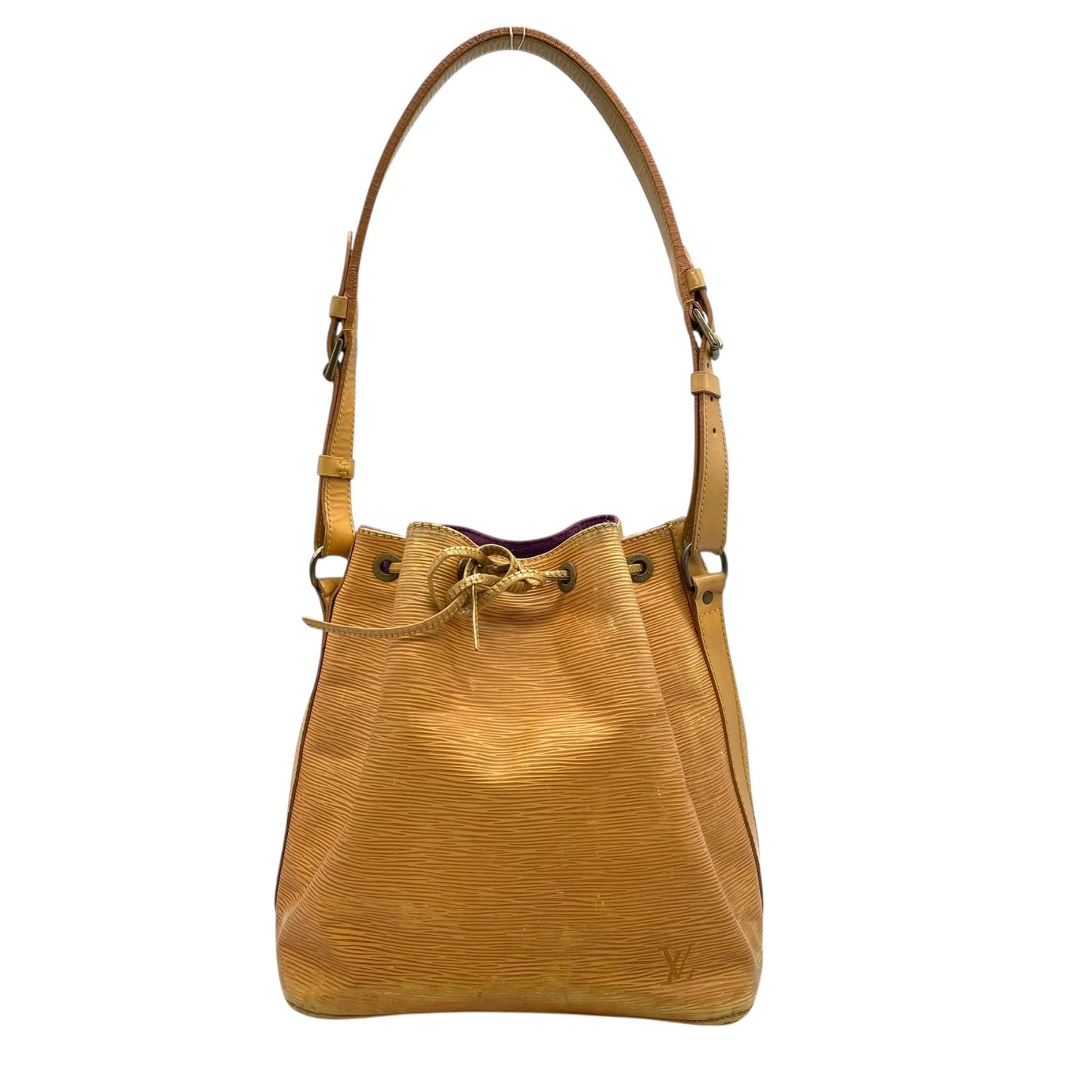 Louis Vuitton ルイヴィトン エピ プチノエ ショルダーバッグ ワンショルダー M44109 レザー イエロー 巾着型 ゴールド金具 バケットバッグ レディース D7