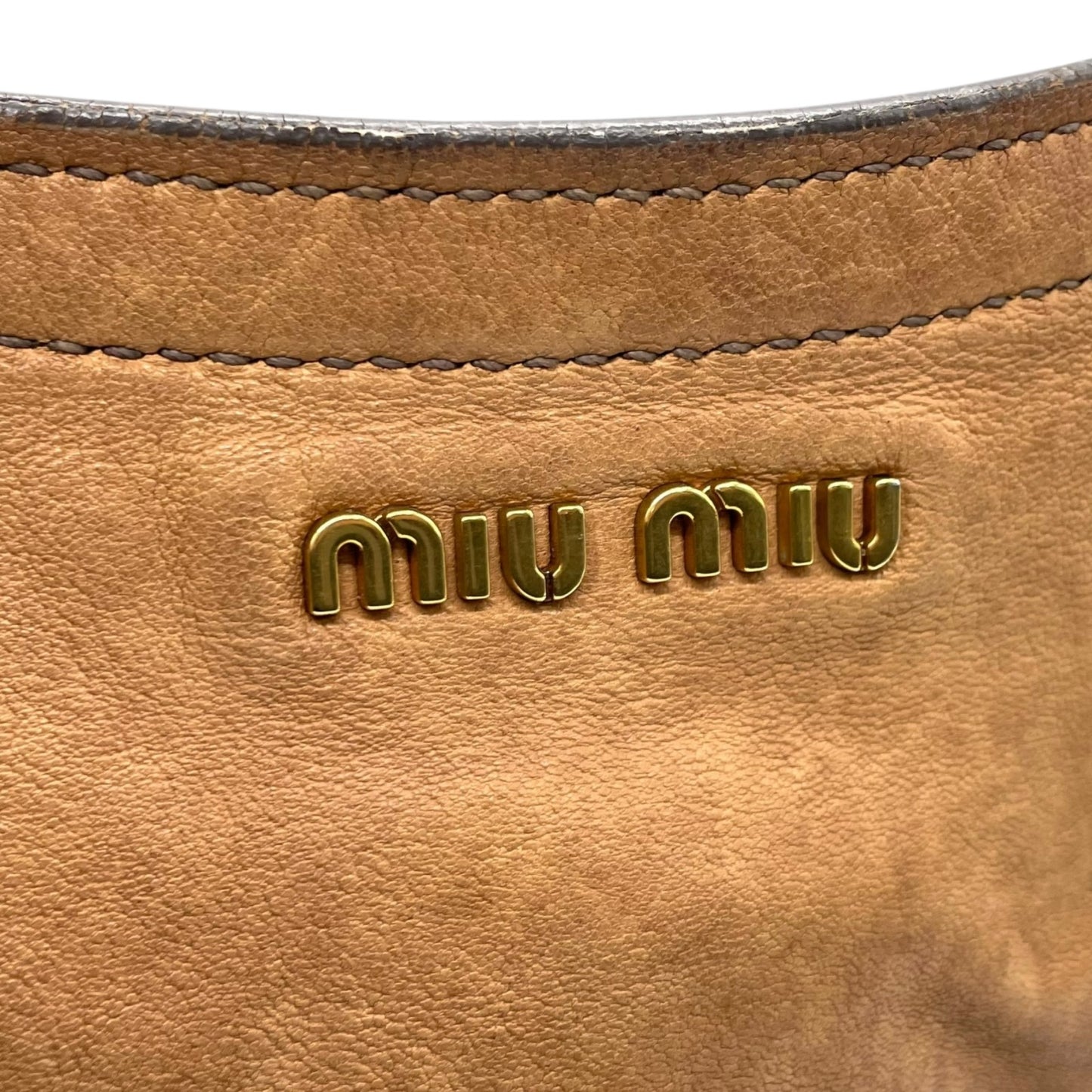 miu miu ミュウミュウ ヴィンテージ Y2K vintage archive レザー 2WAY ハンドバッグ ショルダーバッグ ブラウン ゴールド金具 フラップ レディース　c1