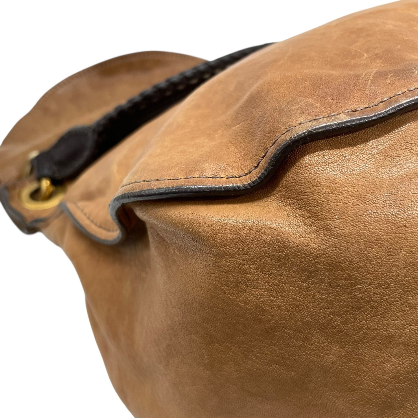 miu miu ミュウミュウ ヴィンテージ Y2K vintage archive レザー 2WAY ハンドバッグ ショルダーバッグ ブラウン ゴールド金具 フラップ レディース　c1