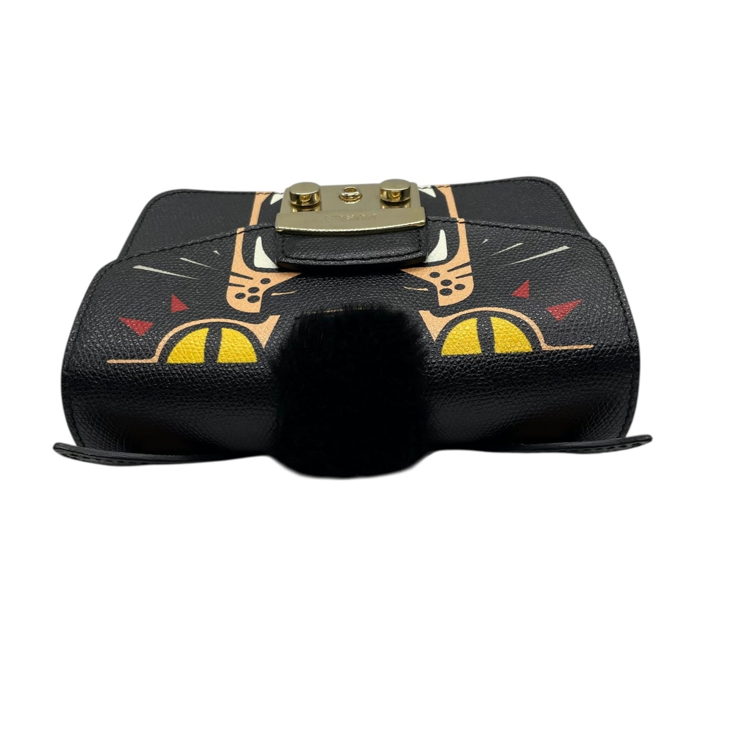 フルラ FURLA メトロポリス METROPOLIS ネコ柄 2WAYショルダーバッグ レザー ブラック 黒 マルチカラー S82
