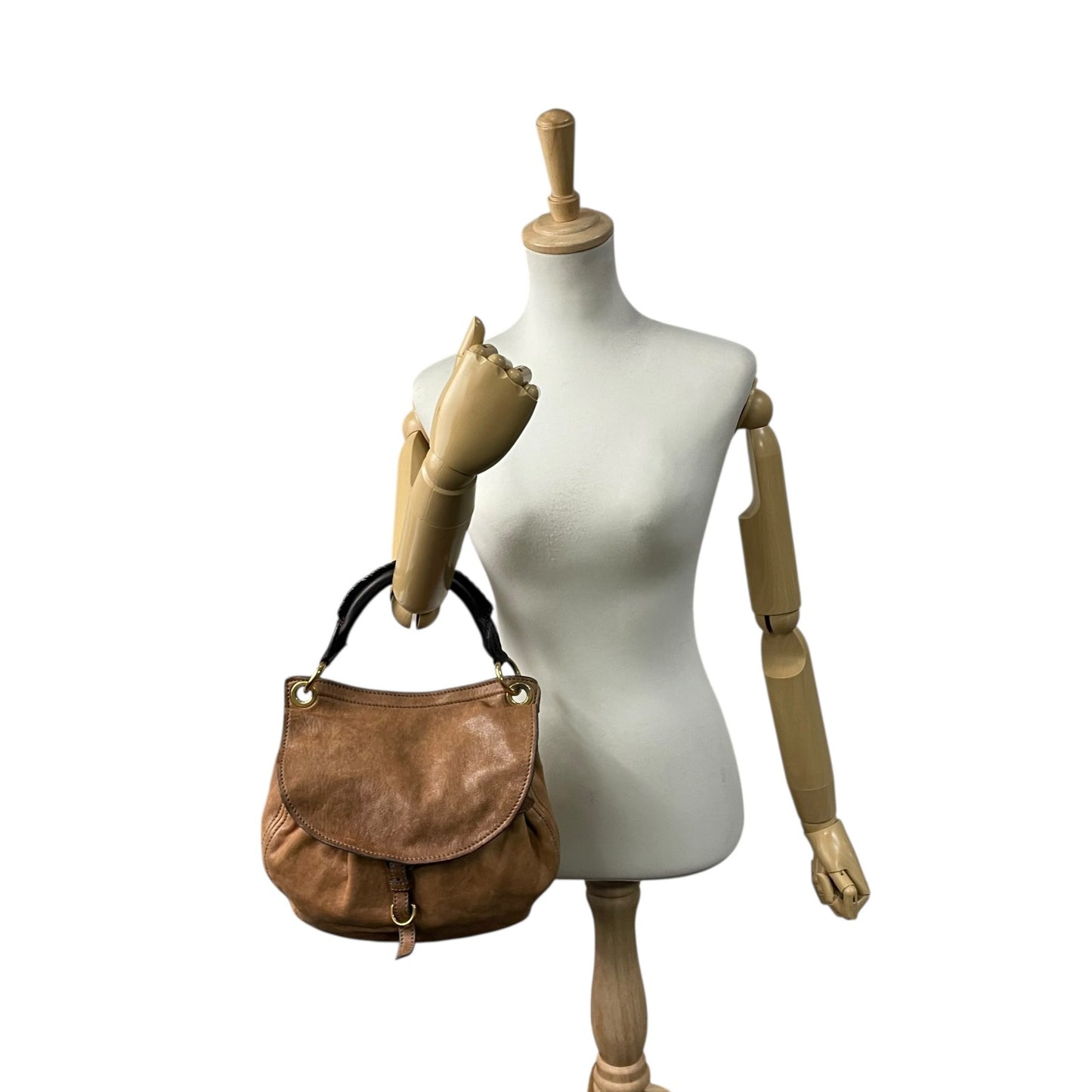 miu miu ミュウミュウ ヴィンテージ Y2K vintage archive レザー 2WAY ハンドバッグ ショルダーバッグ ブラウン ゴールド金具 フラップ レディース　c1