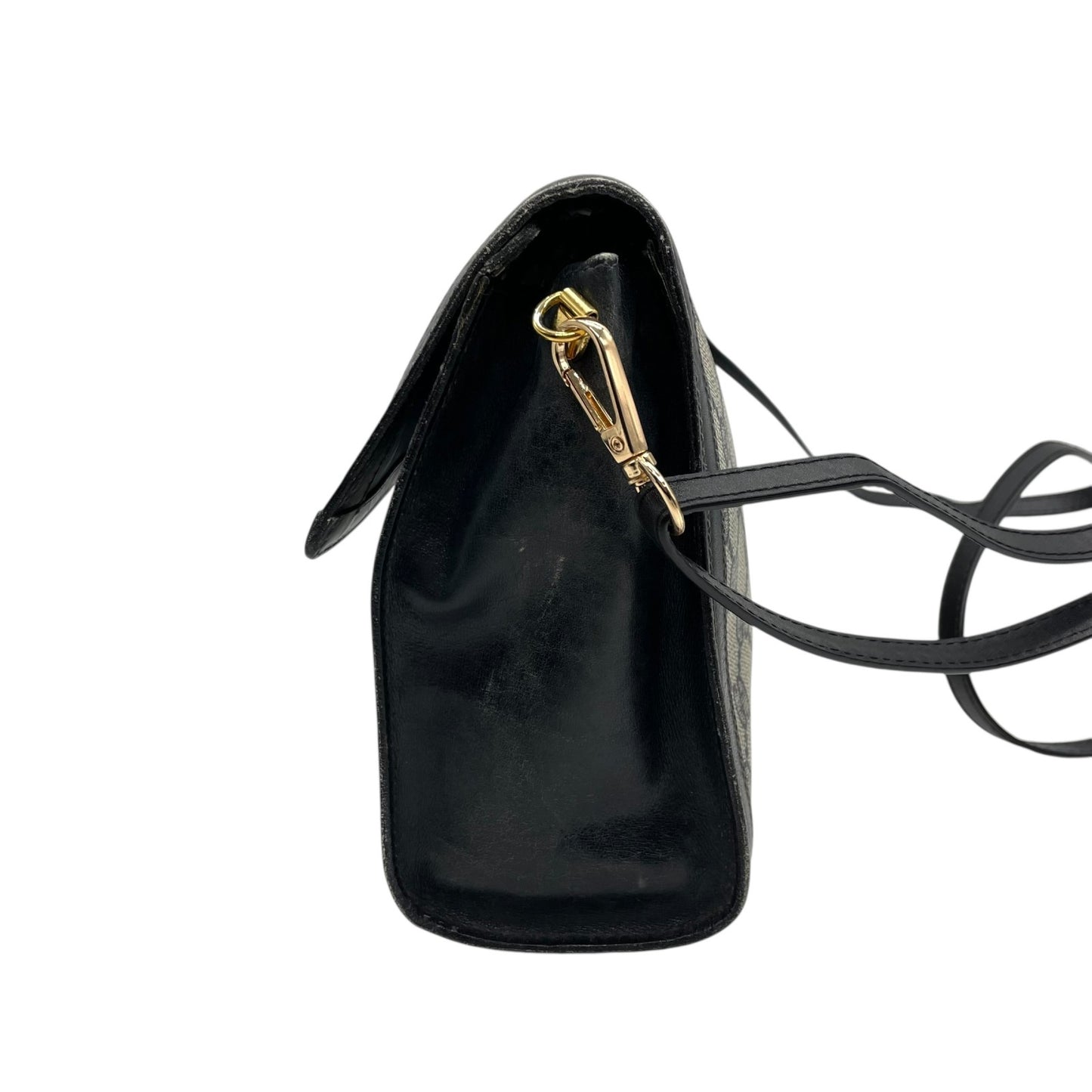 GUCCI グッチ GGスプリーム ショルダーバッグ ウェブライン グレー ネイビー PVC レザー ヴィンテージ z3