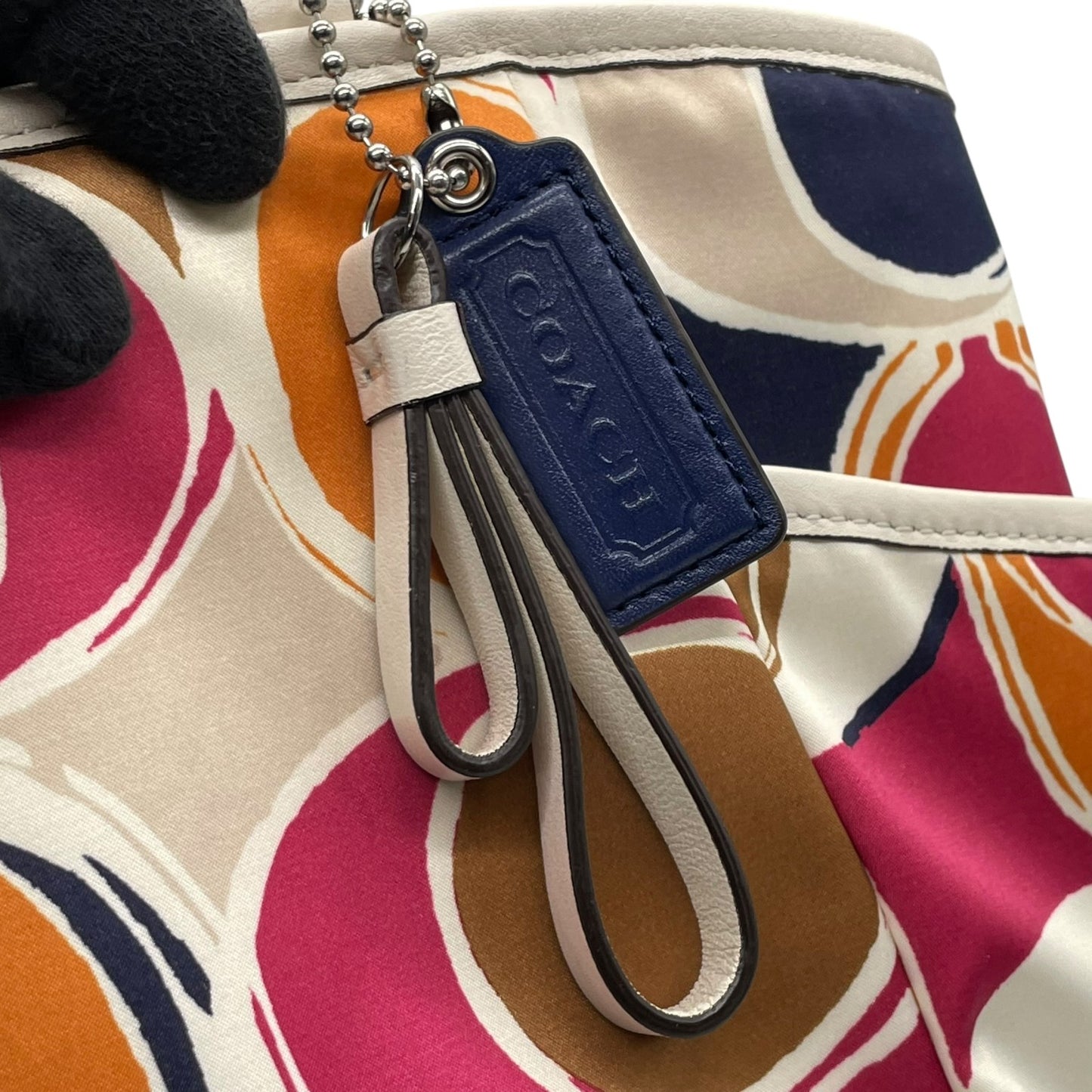 コーチ COACH シグネチャー スクリブルトートバッグ ハンドバッグ マルチカラー キャンバス レザー トート ショルダーバッグ S91