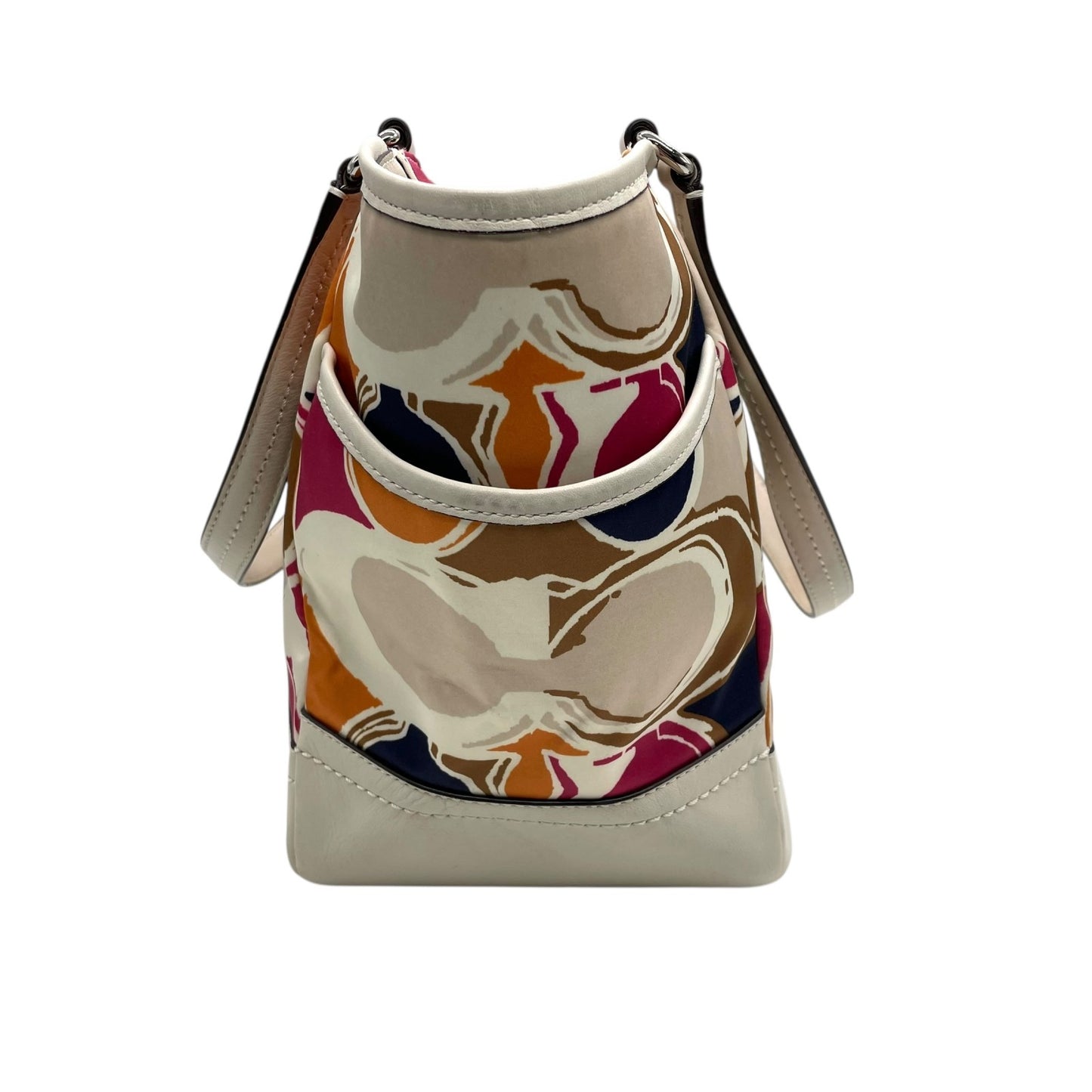 コーチ COACH シグネチャー スクリブルトートバッグ ハンドバッグ マルチカラー キャンバス レザー トート ショルダーバッグ S91