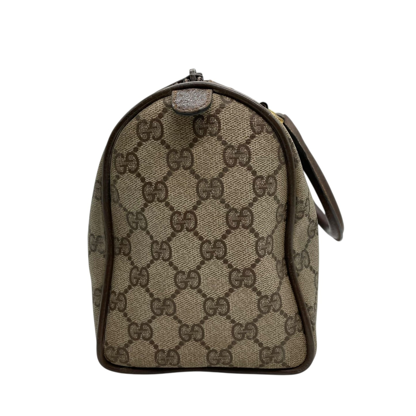 GUCCI グッチ ヴィンテージ GGスプリーム ミニボストン ハンドバッグ インターロッキングG ボストンバッグ GG柄 シェリーライン ベージュ ブラウン PVC レザー オールドグッチ F