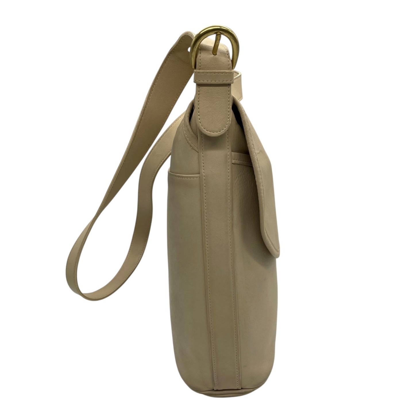 コーチ COACH レザー フラップ ショルダーバッグ ワンショルダー ホワイト 白 シンプル 上品 大容量 斜めがけ S91