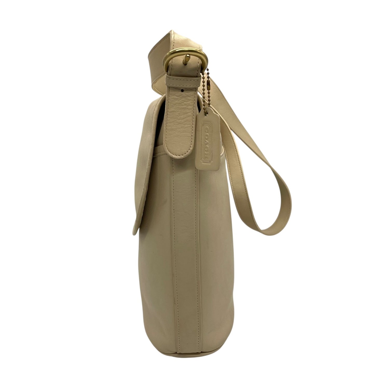 コーチ COACH レザー フラップ ショルダーバッグ ワンショルダー ホワイト 白 シンプル 上品 大容量 斜めがけ S91