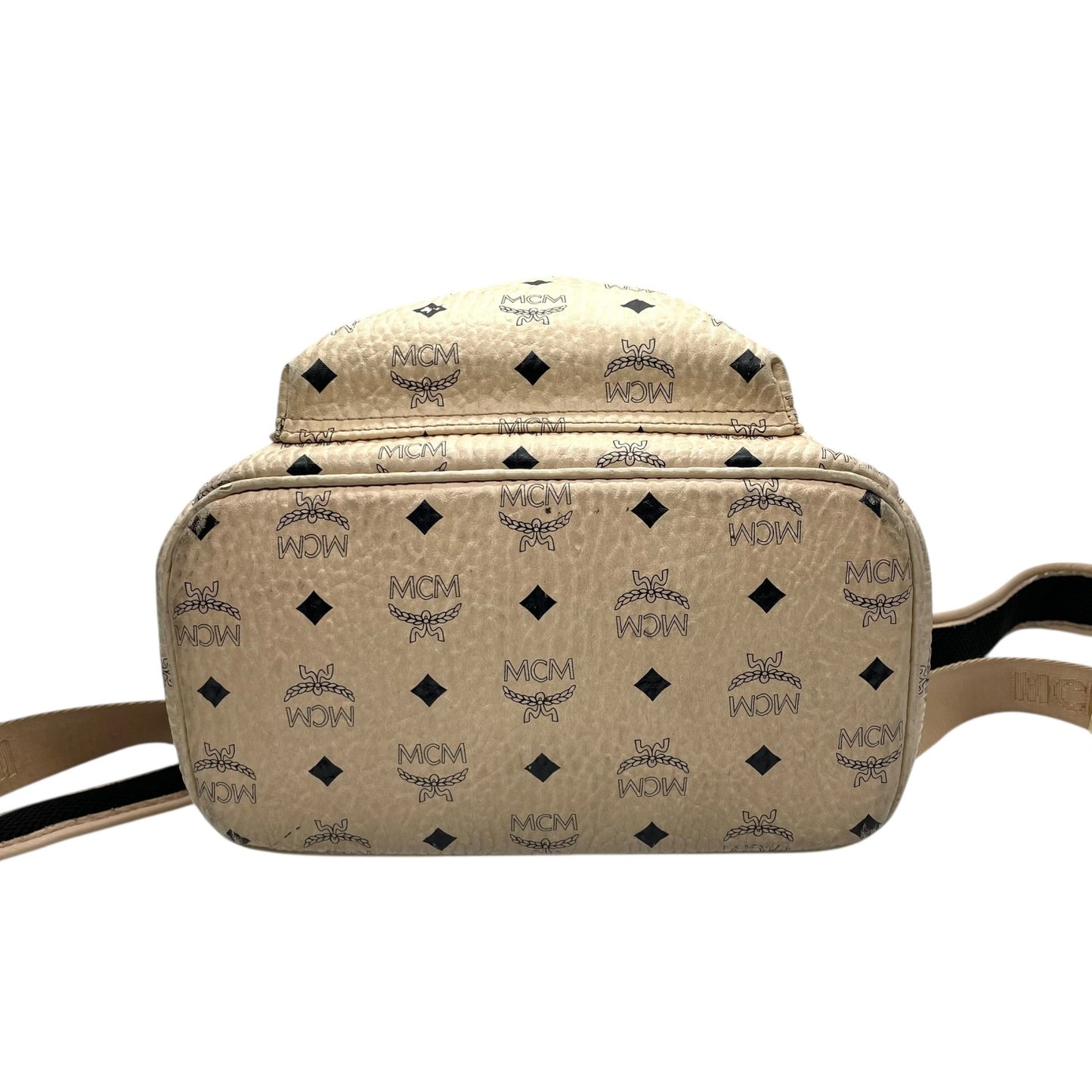 MCM ヴィセトス スタッズ バックパック リュック ベージュ ピンクベージュ ゴールド金具 モノグラム ロゴ