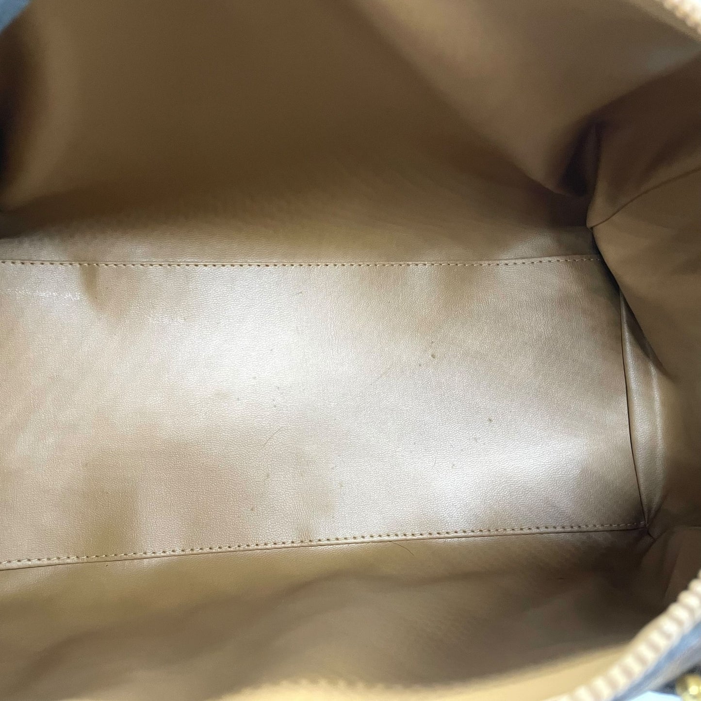 CELINE ヴィンテージ マカダム ミニボストンバッグ M06 オールドセリーヌ トリオンフ PVC レザー ブラウン ゴールド金具 レディース B