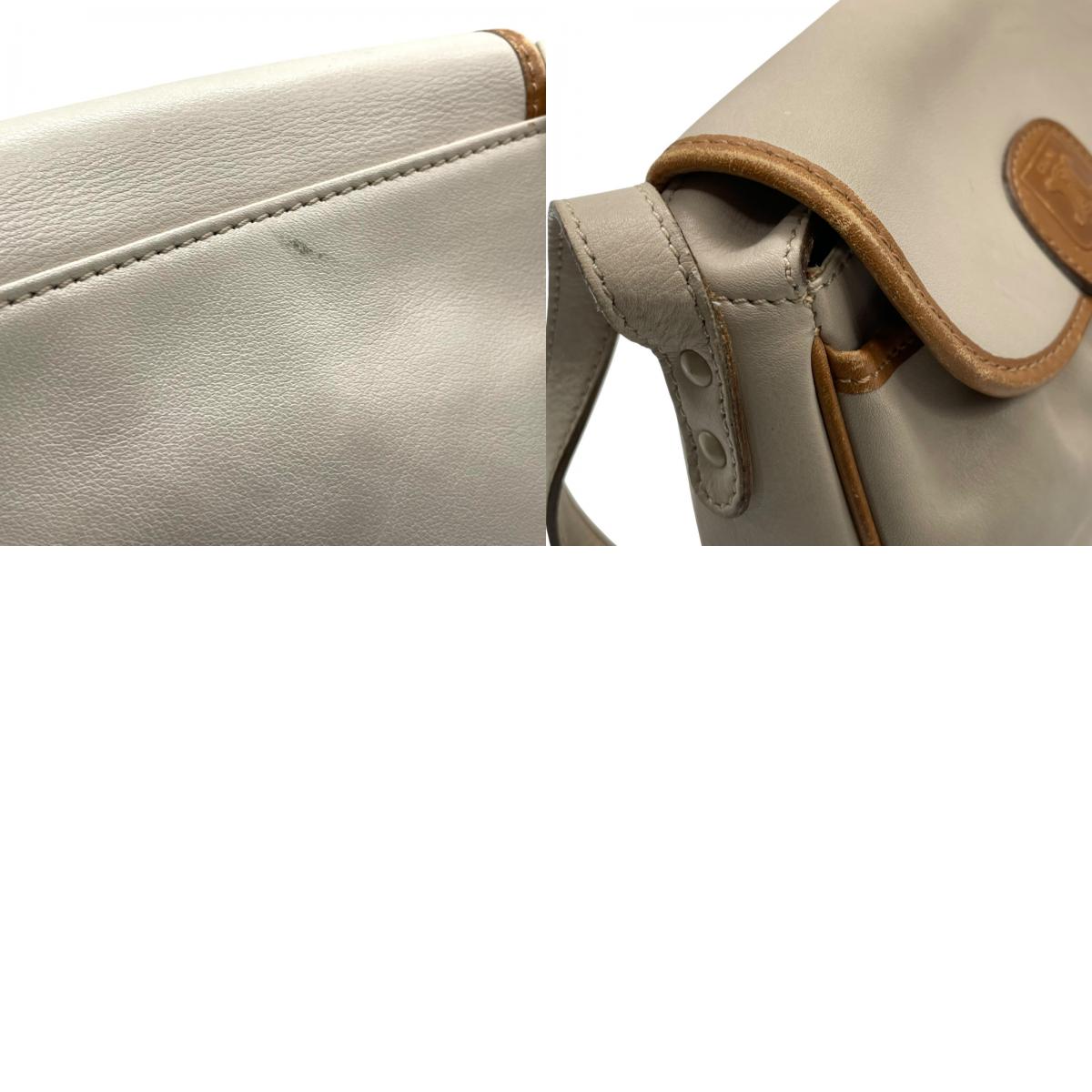 CELINE ヴィンテージ マカダムロゴ レザーショルダーバッグ M06 アイボリー×ブラウン ゴールド金具 クロスボディ オールドセリーヌ C3