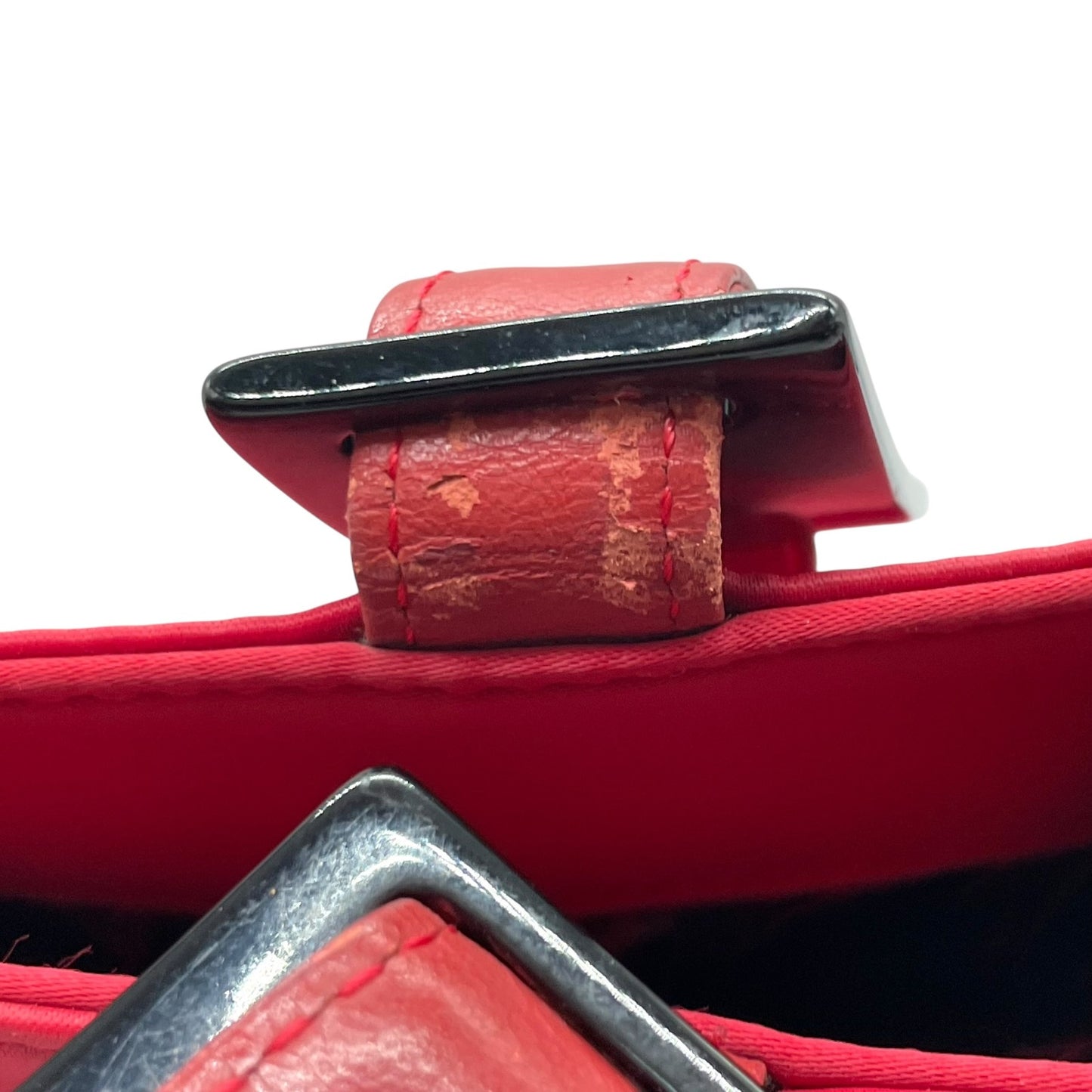 イヴ サンローラン YSL ビッグロゴ ナイロン トートバッグ レッド ショルダーバッグ ミニマルデザイン C1