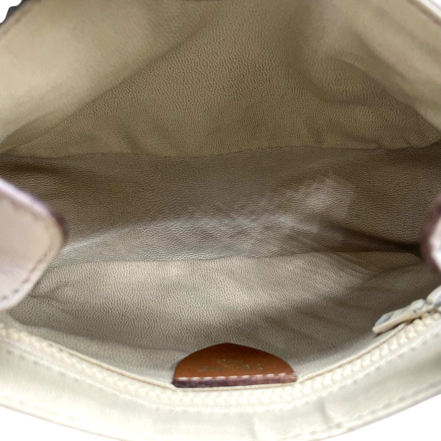 CELINE ヴィンテージ マカダムロゴ レザーショルダーバッグ M06 アイボリー×ブラウン ゴールド金具 クロスボディ オールドセリーヌ C3