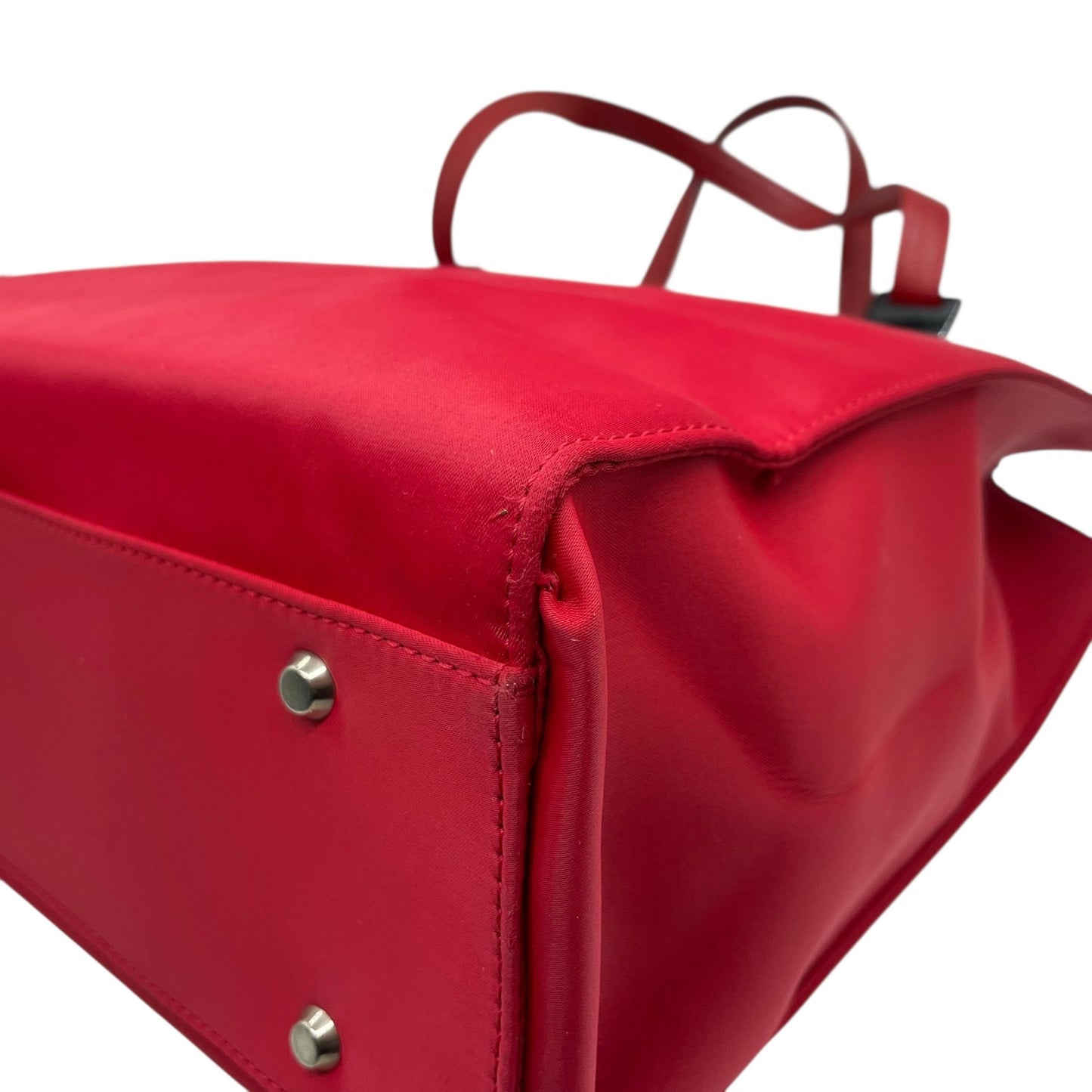 イヴ サンローラン YSL ビッグロゴ ナイロン トートバッグ レッド ショルダーバッグ ミニマルデザイン C1