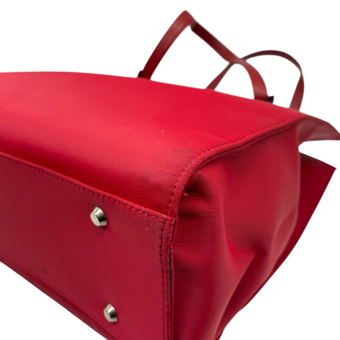 イヴ サンローラン YSL ビッグロゴ ナイロン トートバッグ レッド ショルダーバッグ ミニマルデザイン C1