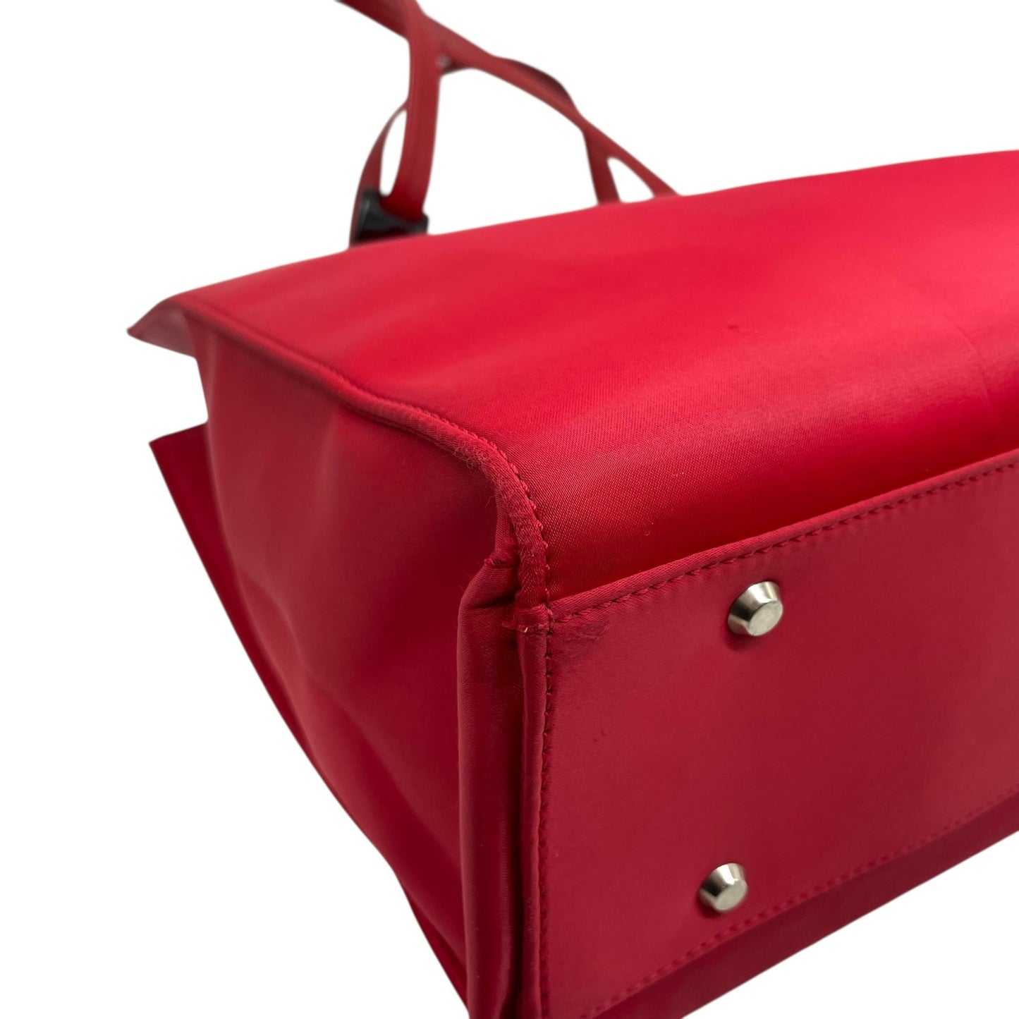 イヴ サンローラン YSL ビッグロゴ ナイロン トートバッグ レッド ショルダーバッグ ミニマルデザイン C1