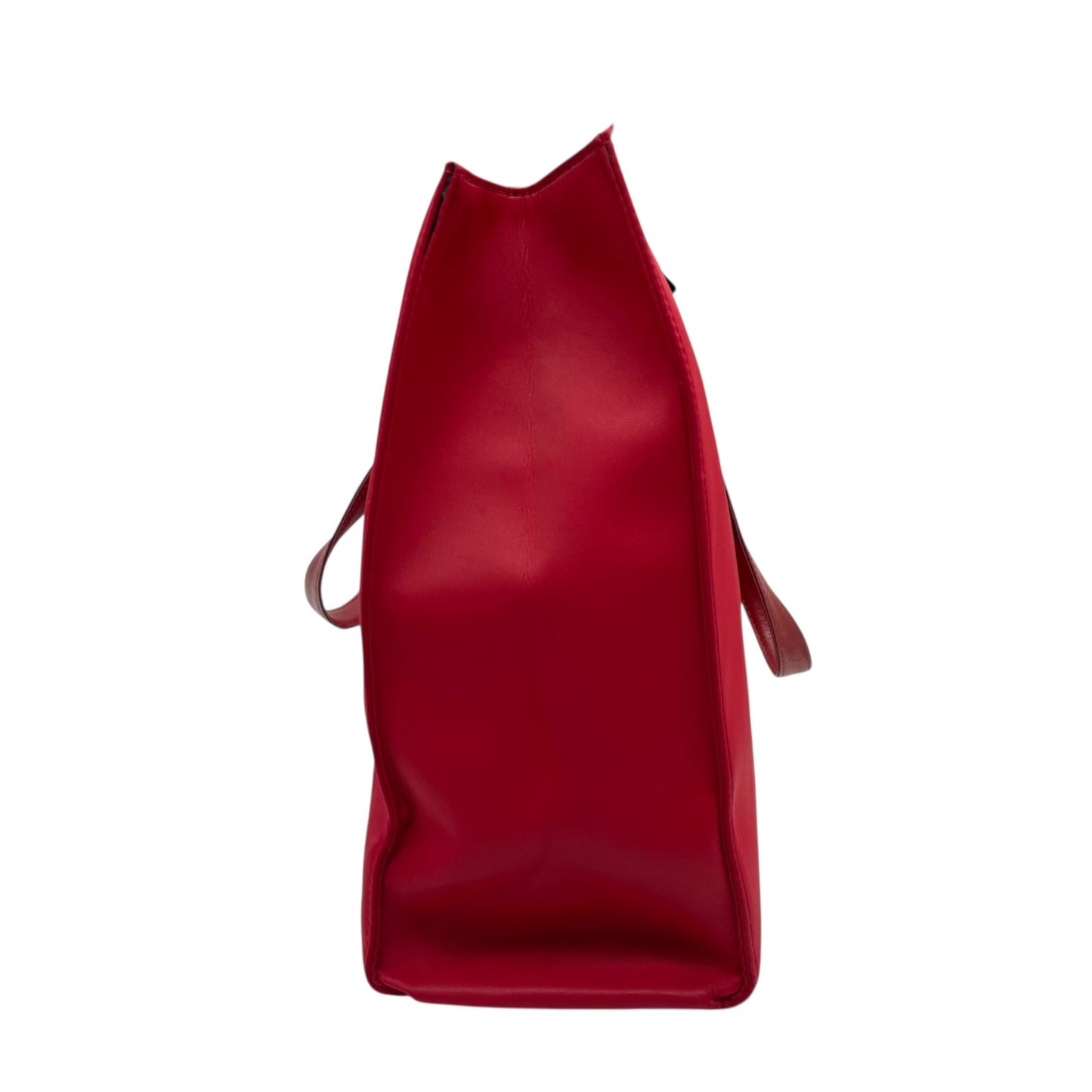 イヴ サンローラン YSL ビッグロゴ ナイロン トートバッグ レッド ショルダーバッグ ミニマルデザイン C1