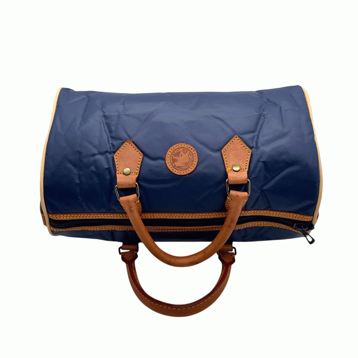 ハンティングワールド HUNTING WORLD ナイロン レザー ボストンバッグ ネイビー 紺 ブラウン 茶色 旅行 出張 軽量 メンズ レディース U17