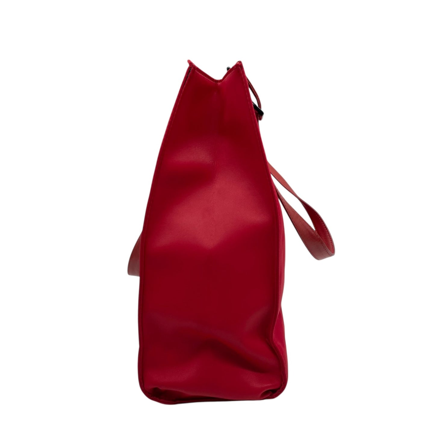 イヴ サンローラン YSL ビッグロゴ ナイロン トートバッグ レッド ショルダーバッグ ミニマルデザイン C1