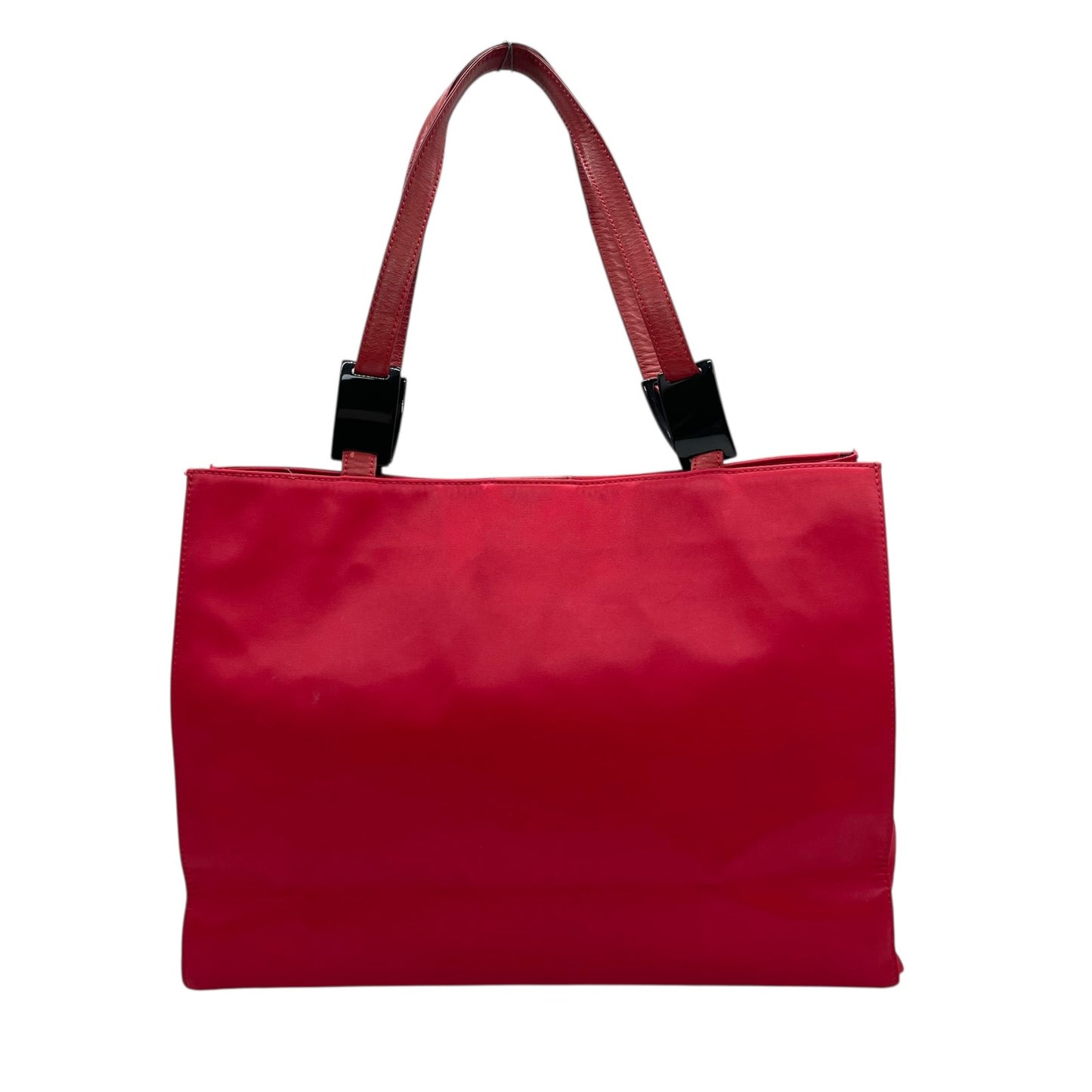 イヴ サンローラン YSL ビッグロゴ ナイロン トートバッグ レッド ショルダーバッグ ミニマルデザイン C1