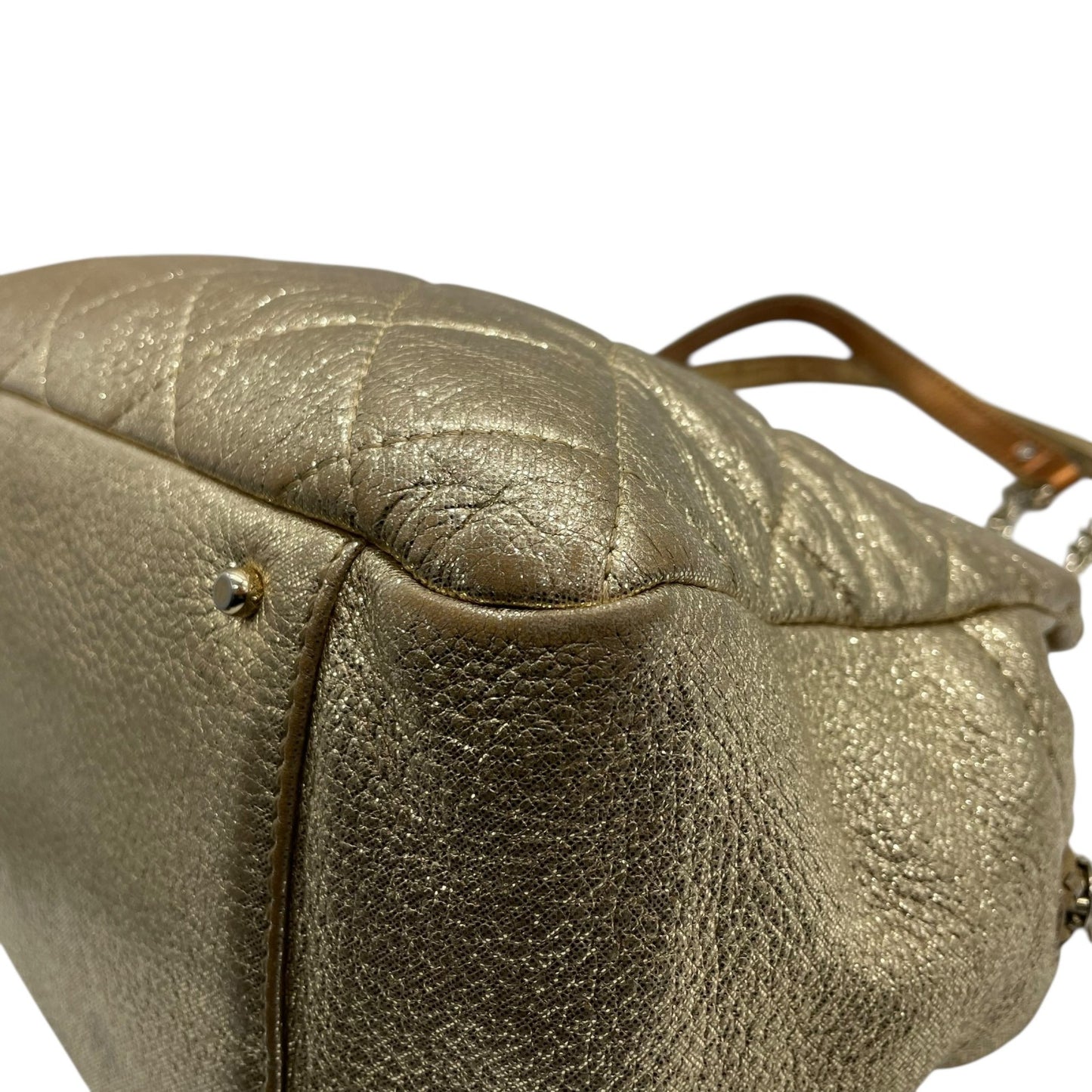 ケイトスペード Kate Spade チェーンショルダーバッグ ハンドバッグ ロングハンドル メタリックゴールド キルティング レザー 上品 トートバッグ S81