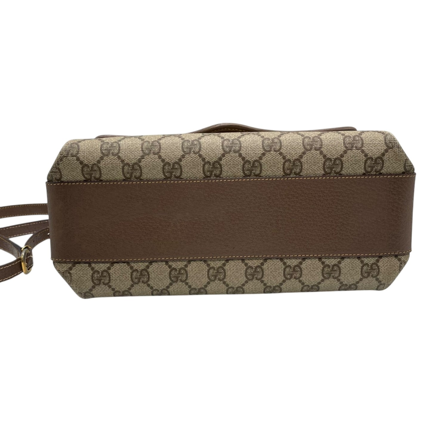 GUCCI オールドグッチ GGスプリーム ショルダーバッグ PVCキャンバス レザー ベージュ ブラウン ゴールド金具 ヴィンテージ S76