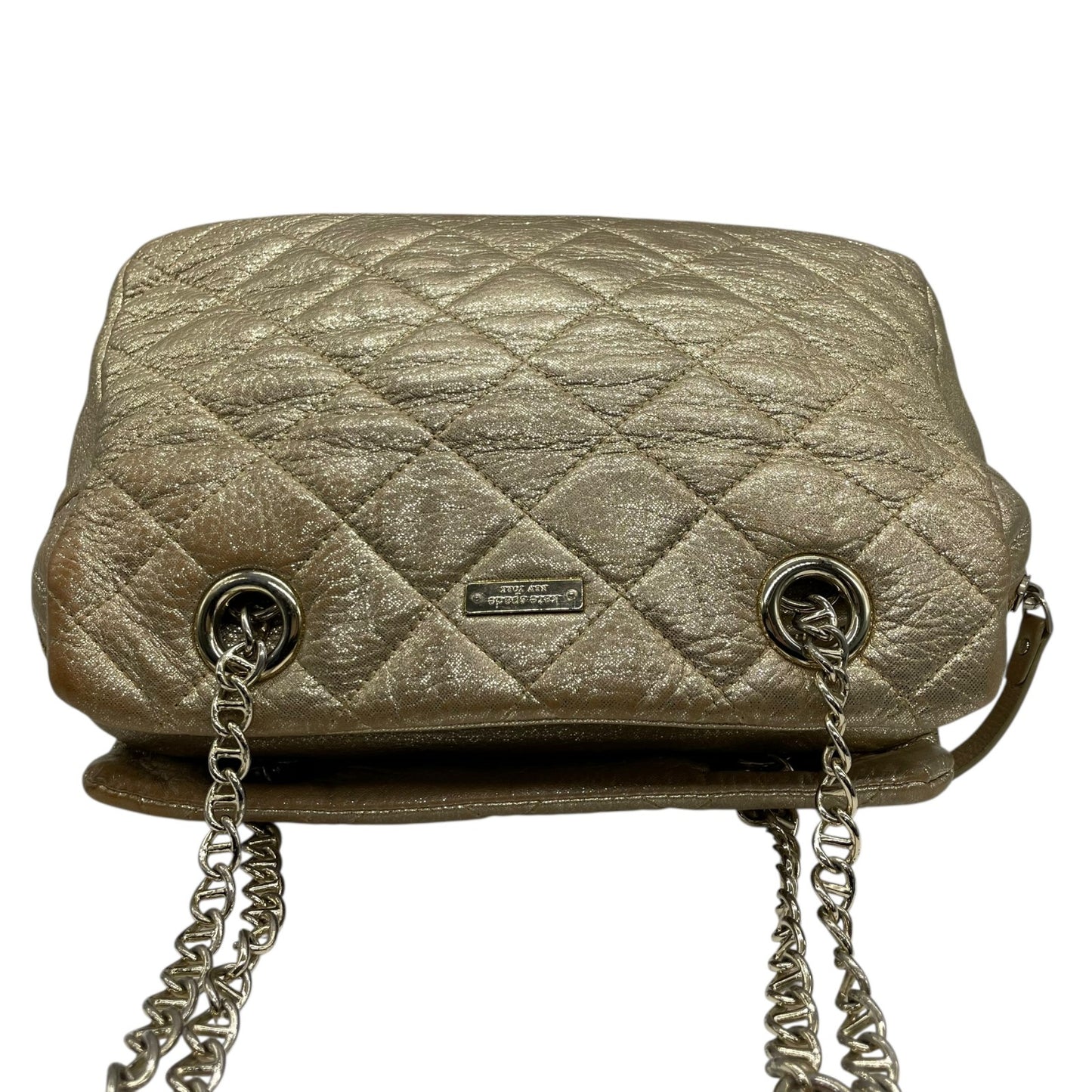 ケイトスペード Kate Spade チェーンショルダーバッグ ハンドバッグ ロングハンドル メタリックゴールド キルティング レザー 上品 トートバッグ S81