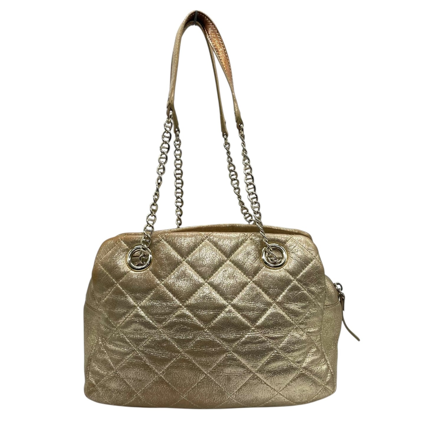 ケイトスペード Kate Spade チェーンショルダーバッグ ハンドバッグ ロングハンドル メタリックゴールド キルティング レザー 上品 トートバッグ S81