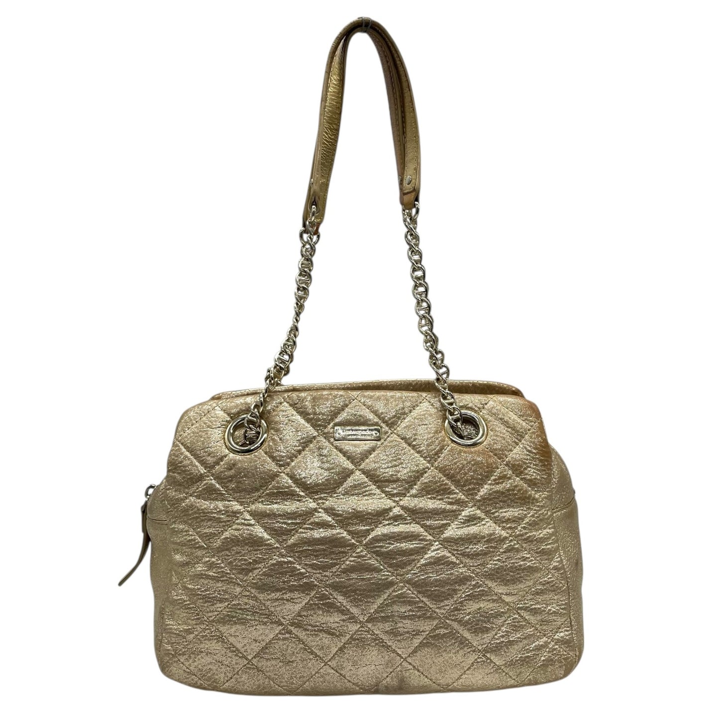 ケイトスペード Kate Spade チェーンショルダーバッグ ハンドバッグ ロングハンドル メタリックゴールド キルティング レザー 上品 トートバッグ S81