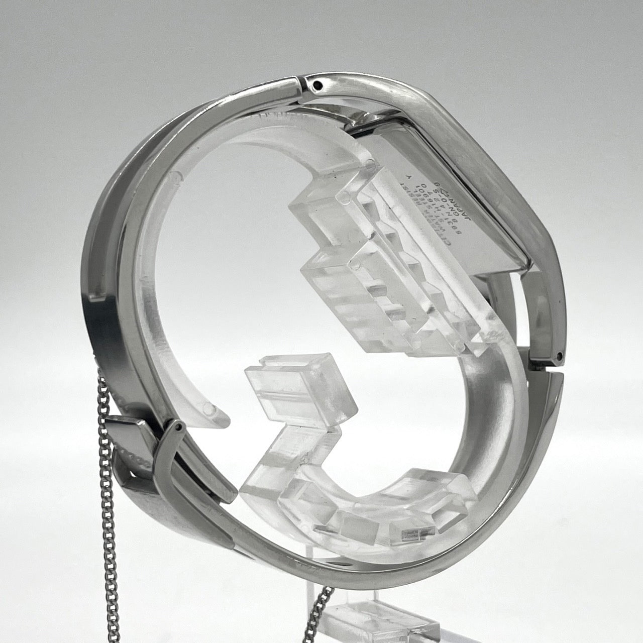 【美品／電池交換済】CITIZEN XC シチズン クロスシー レディース 腕時計 シルバー バングルウォッチ ブレスレット アナログ クオーツ エレガント ドレスウォッチ ビジネス カジュアル スクエア レクタンギュラー シンプル クリーニング済 G4