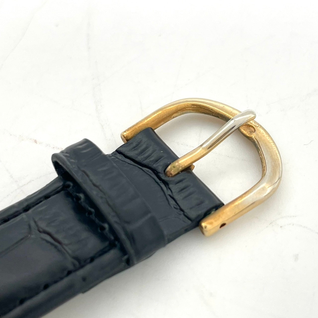 【稼働品/電池交換済】J-AXIS Lamue 腕時計 BL895 レディース クオーツ ゴールド 黒革ベルト ラインストーンベゼル ハートチャーム ギミック アナログ ラウンド ファッションウォッチ かわいい おしゃれ クリーニング済 G4